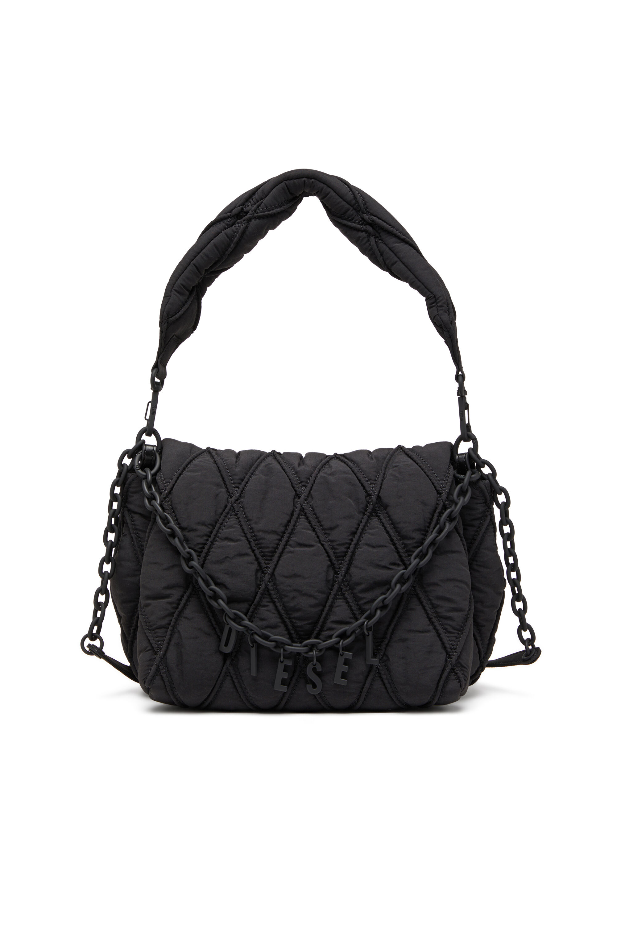 【特価】 Women's Charm-D M-Shoulder bag in quilted nylon | Black | Diesel バッグ