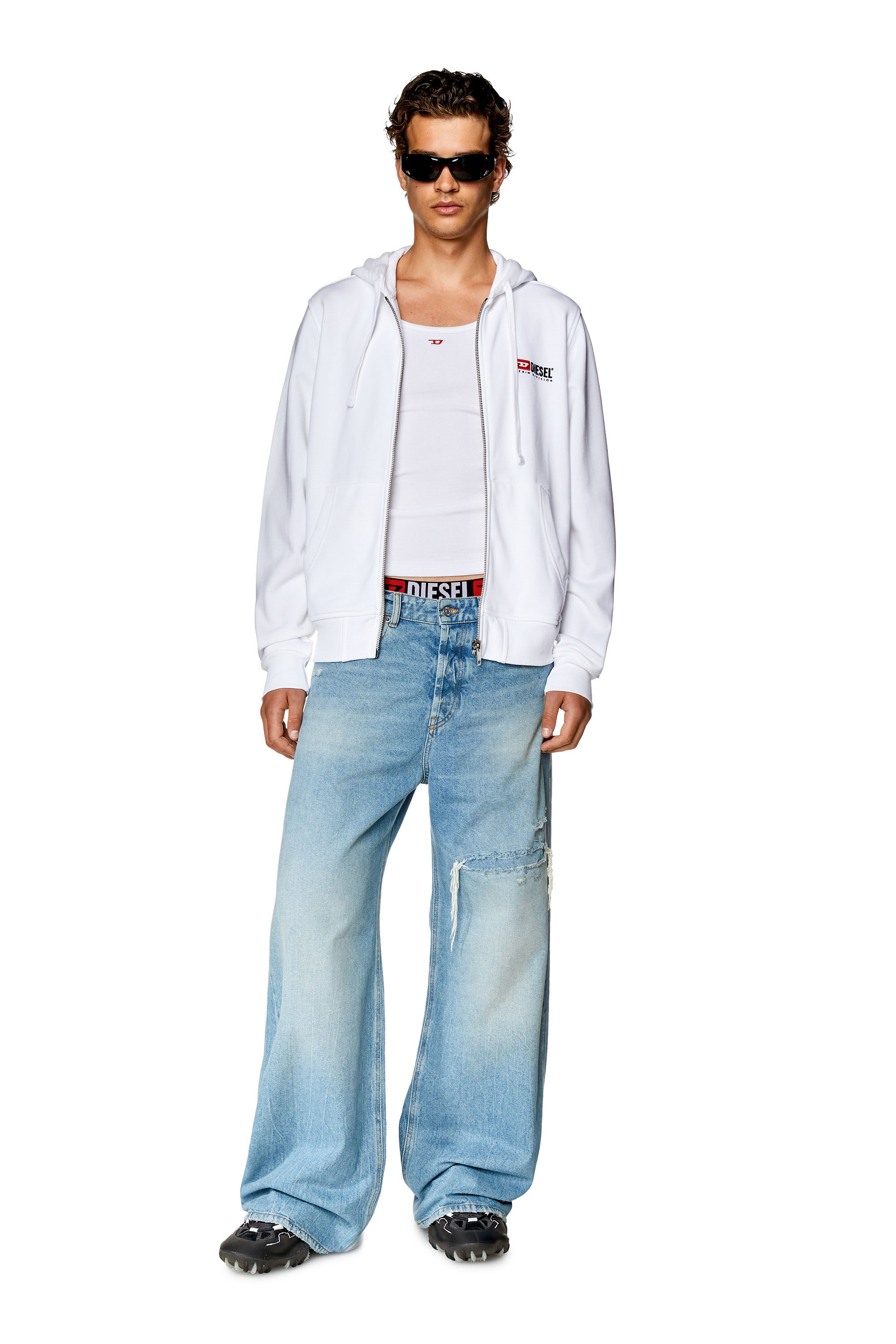 Diesel - S-GINN-HOOD-ZIP-DIV, White - Image 1