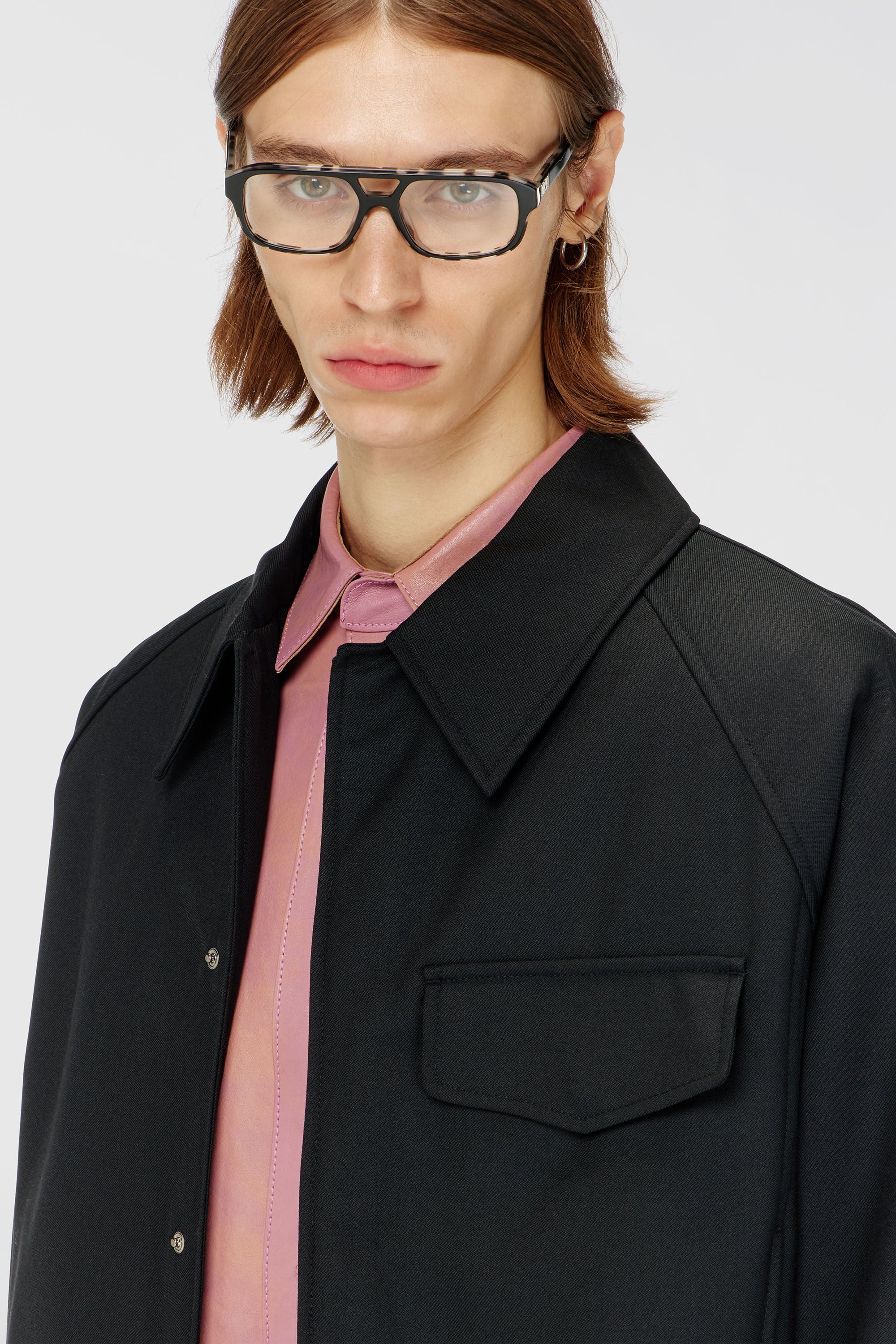 Diesel - J-ATTOR-COOL, Man's Gathered bomber jacket in wool blend in Black - 5