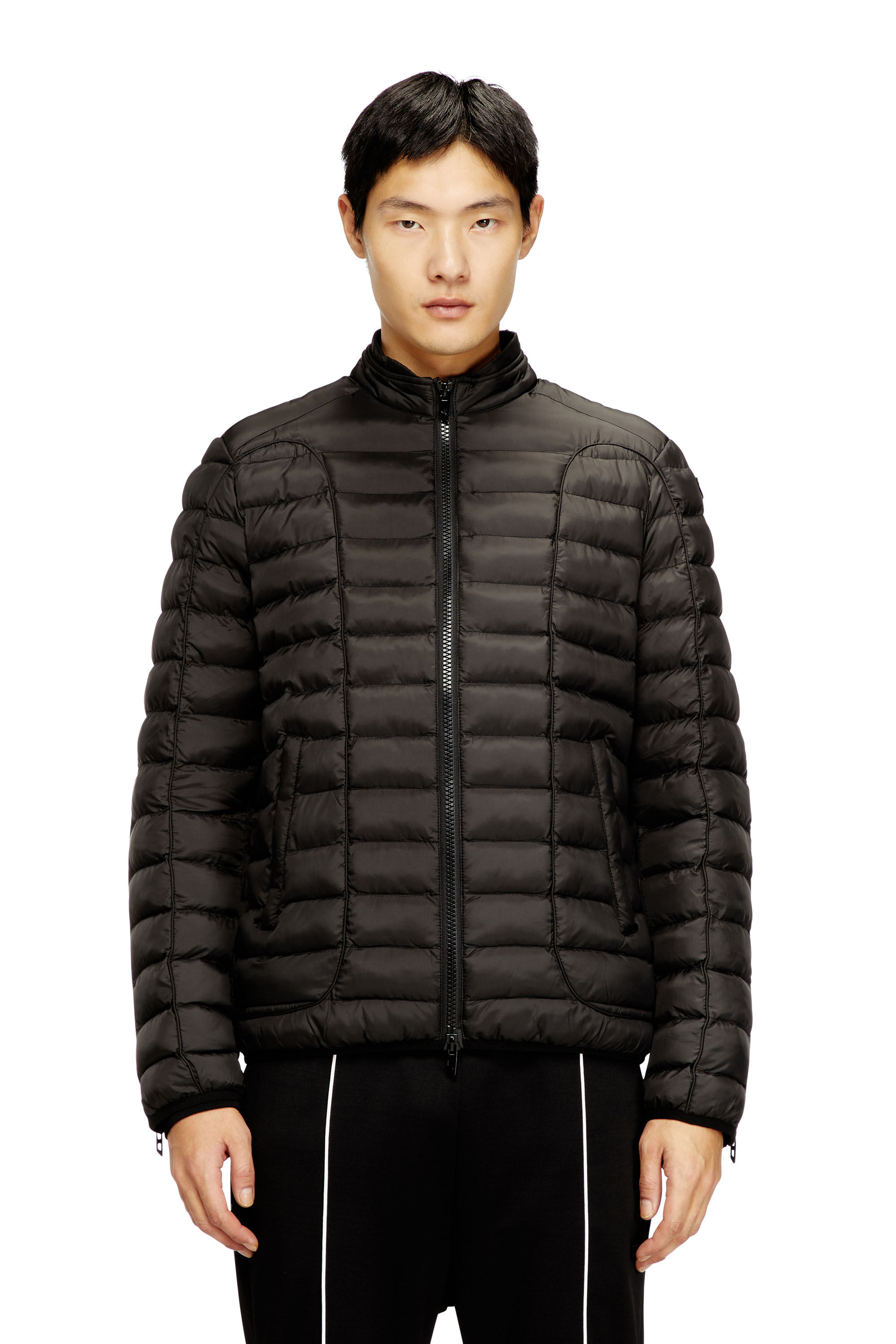Diesel - W-PILOT, Man's Puffer jacket in light nylon in Black - 3