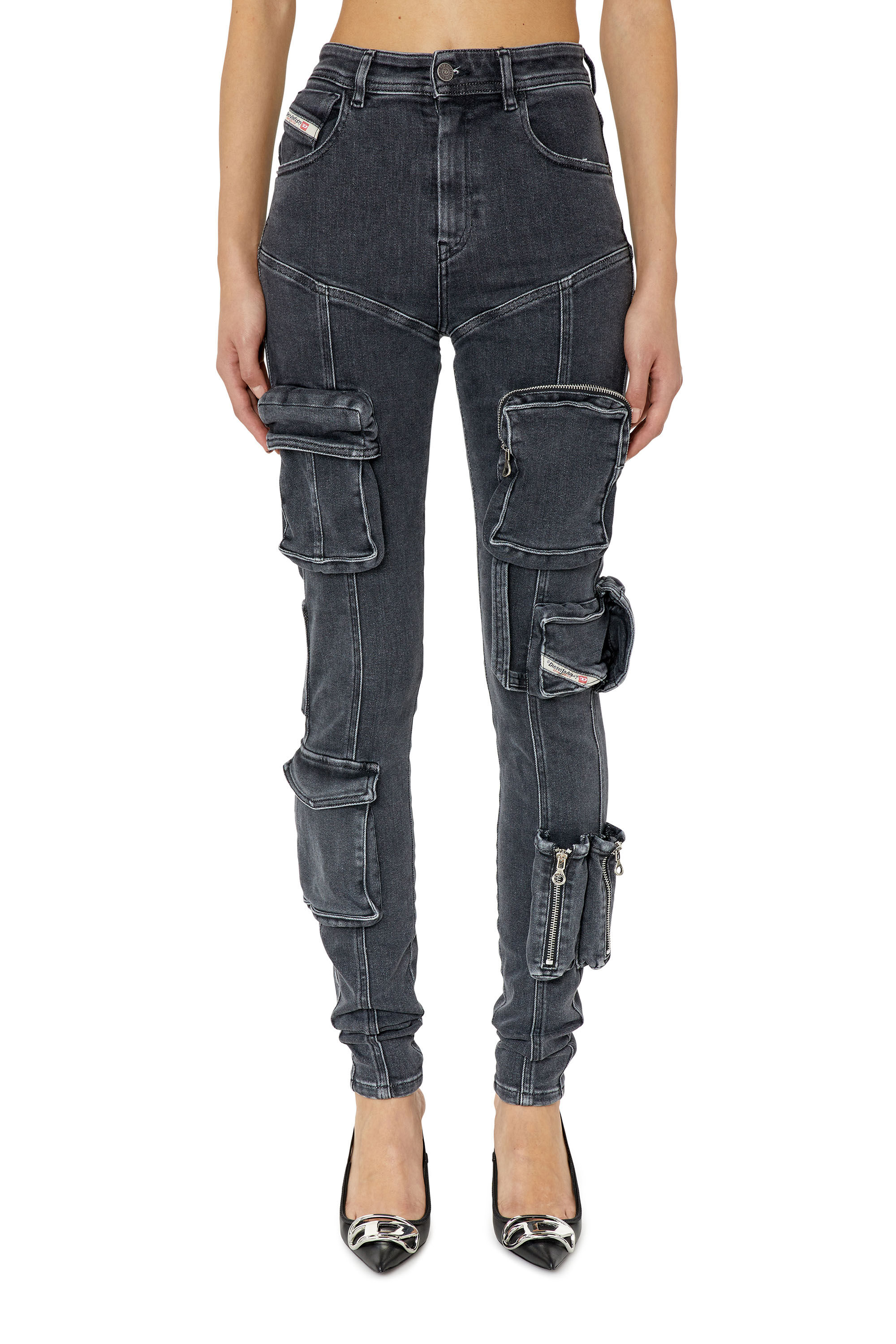 Diesel - 1984 Slandy-High 09F27 Super skinny Jeans, Black/Dark grey - Image 3