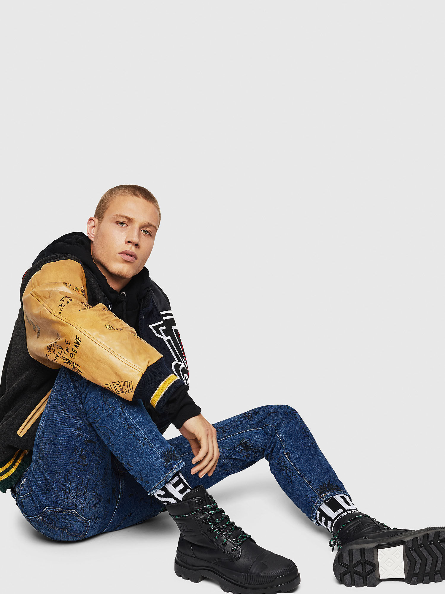 diesel denim boots
