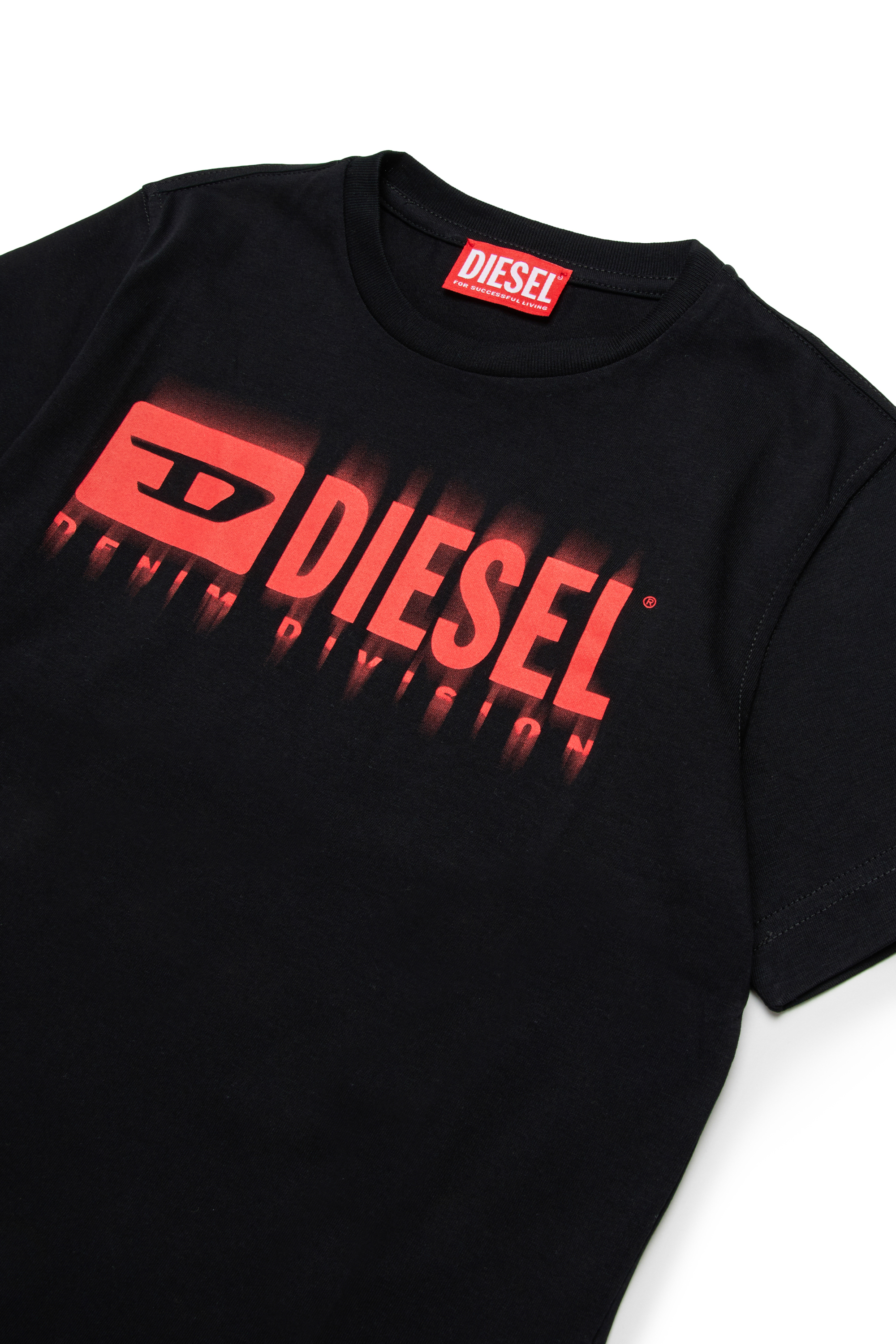 Diesel - TDIEGORL6, Man's T-shirt with smudged logo in Black - 3