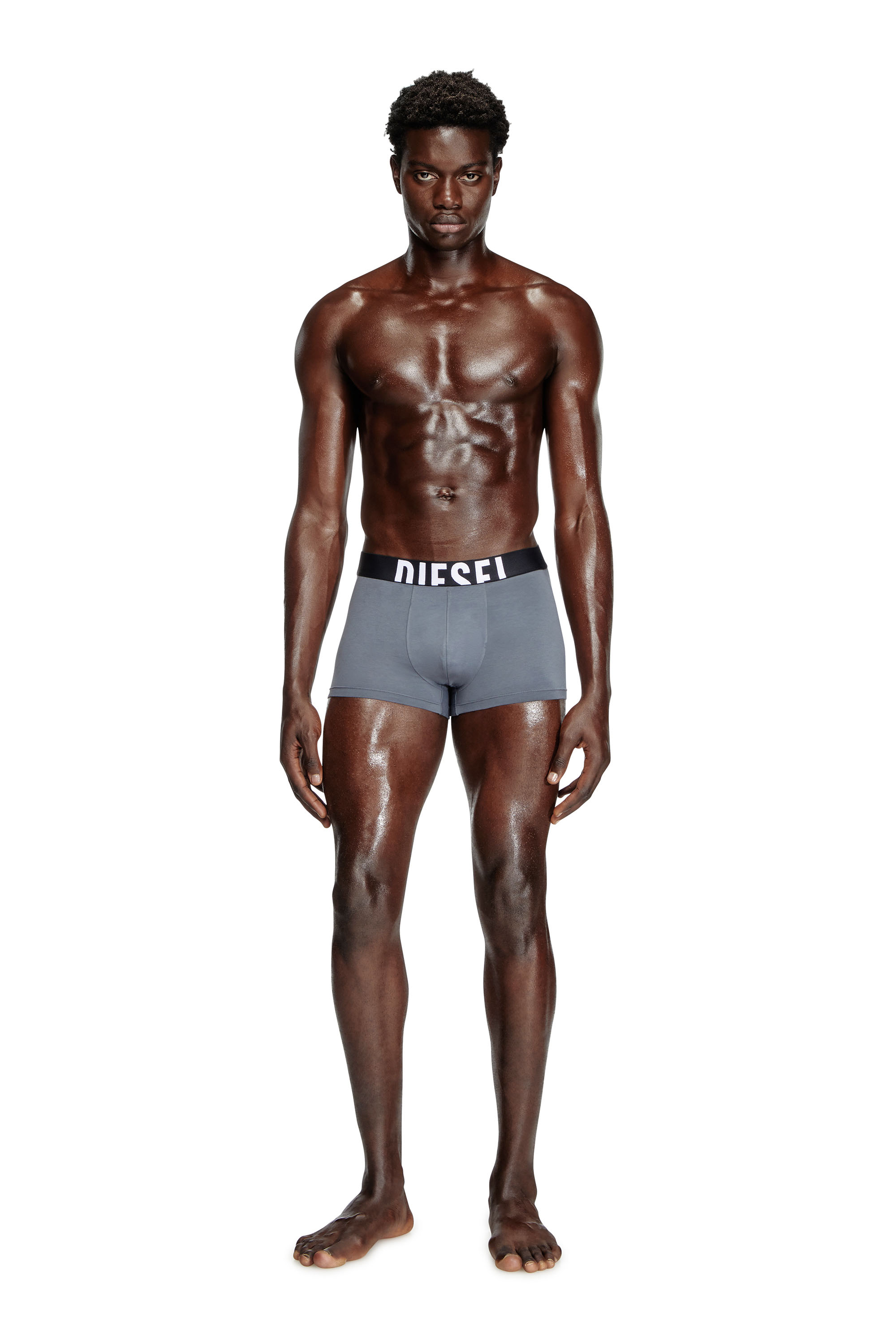 Diesel - DAMIEN-D-POP-3PACK-40, Man's Three-pack boxer briefs in stretch cotton in Grey/Black - 1