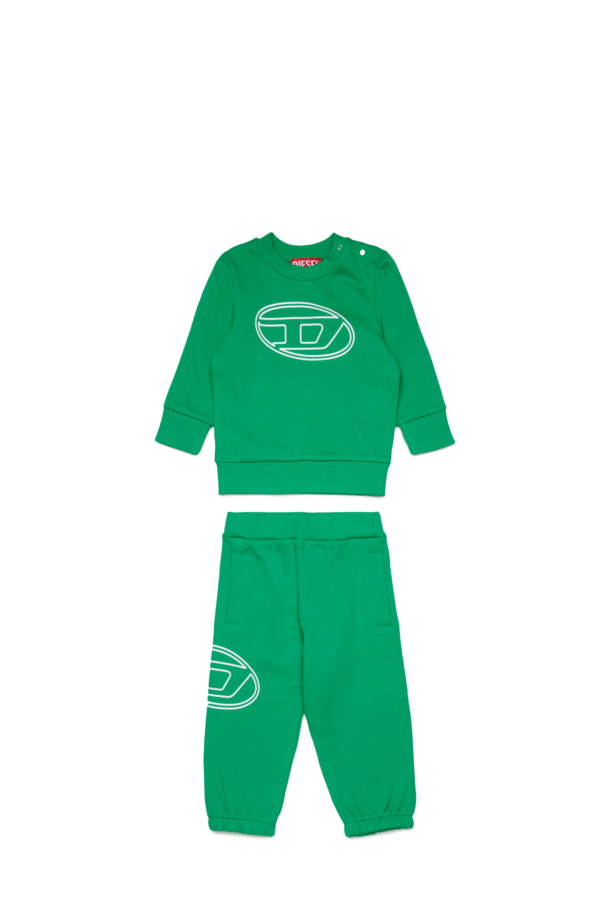 Diesel - STIMOTYB-SET, Unisex's Cotton jumpsuit with logo in Green - 1