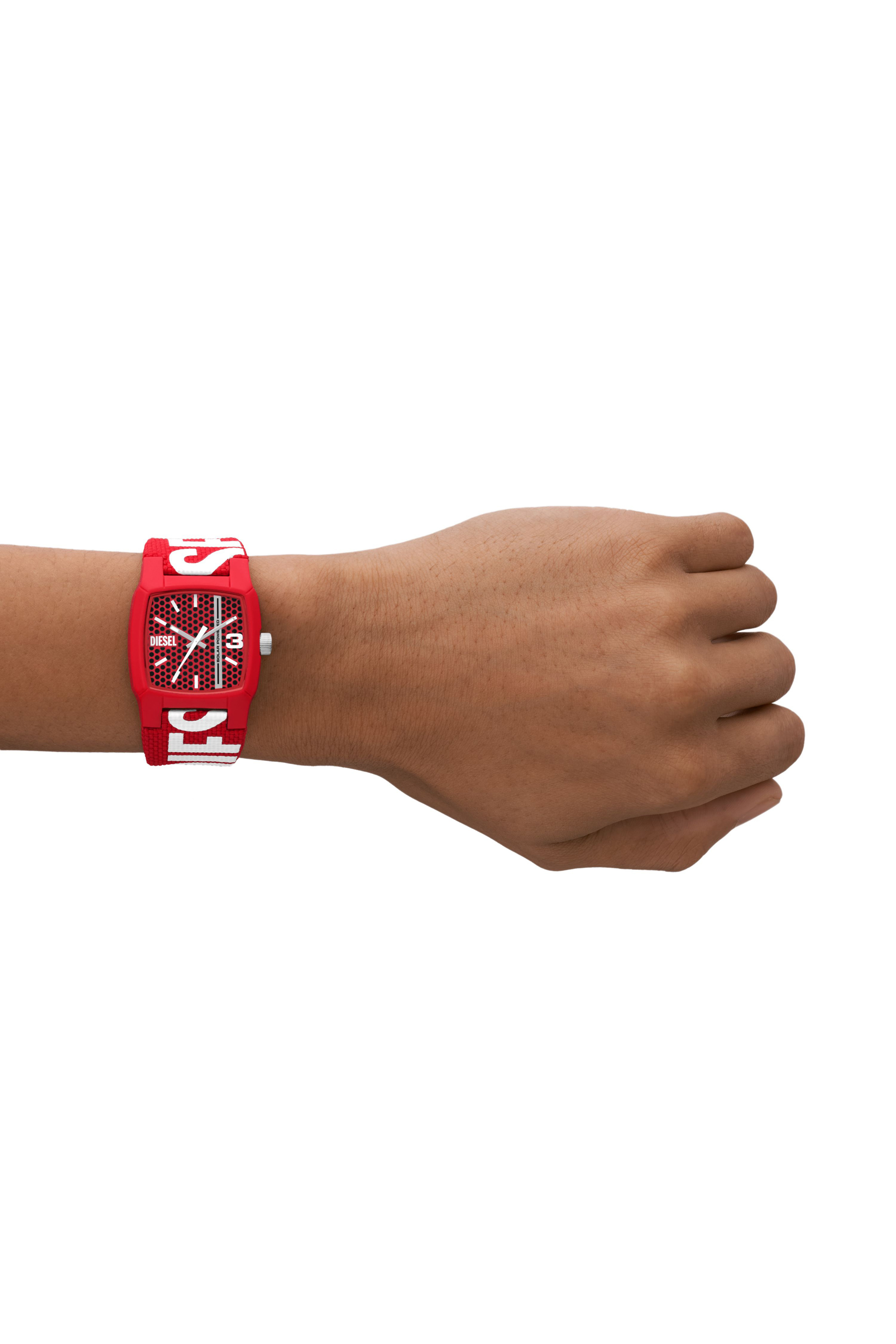 Diesel - DZ2168, Man's Cliffhanger Solar Red watch in Red/White - 5