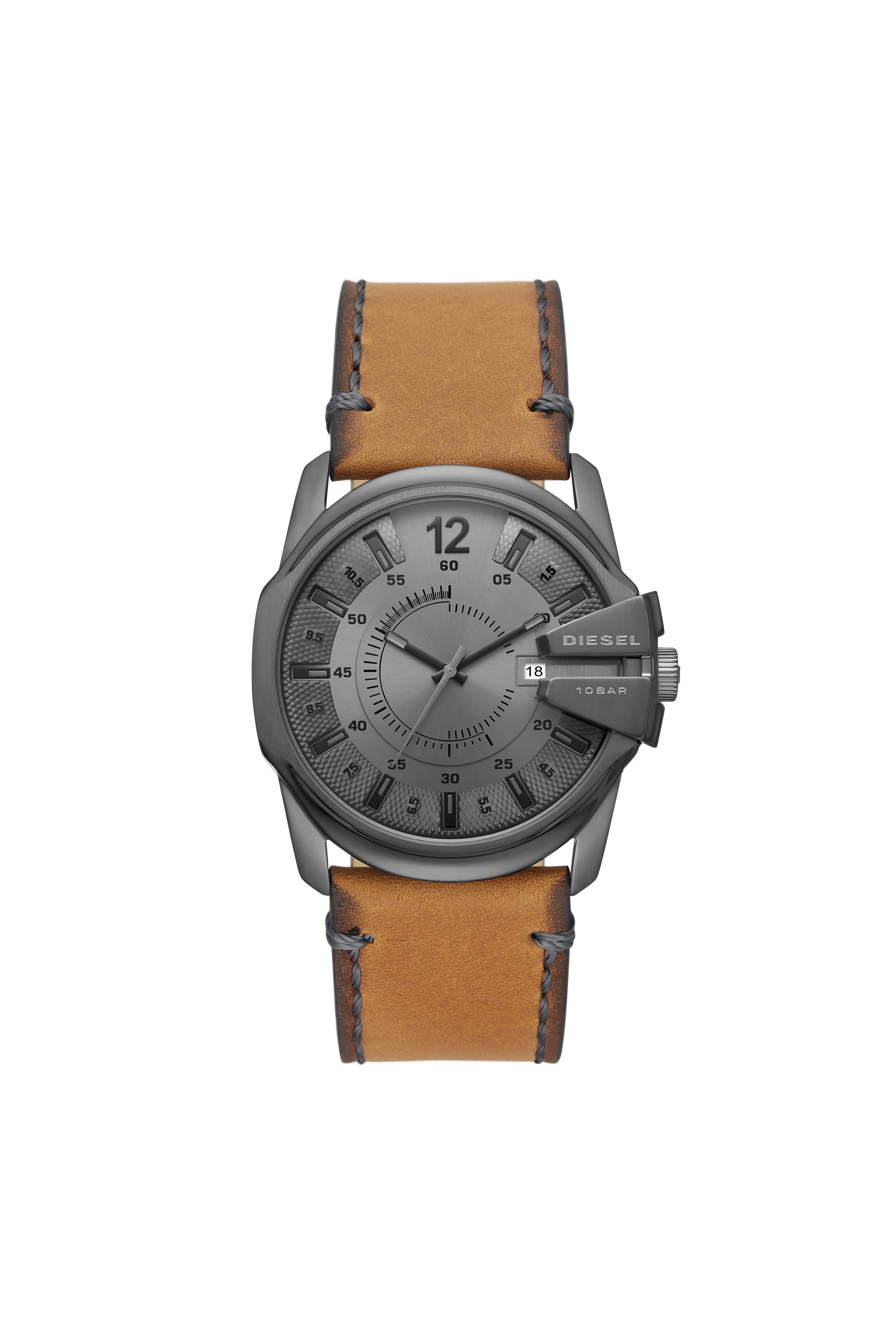 Diesel - DZ1964, Man's Master Chief three-hand brown leather watch in Brown - 1