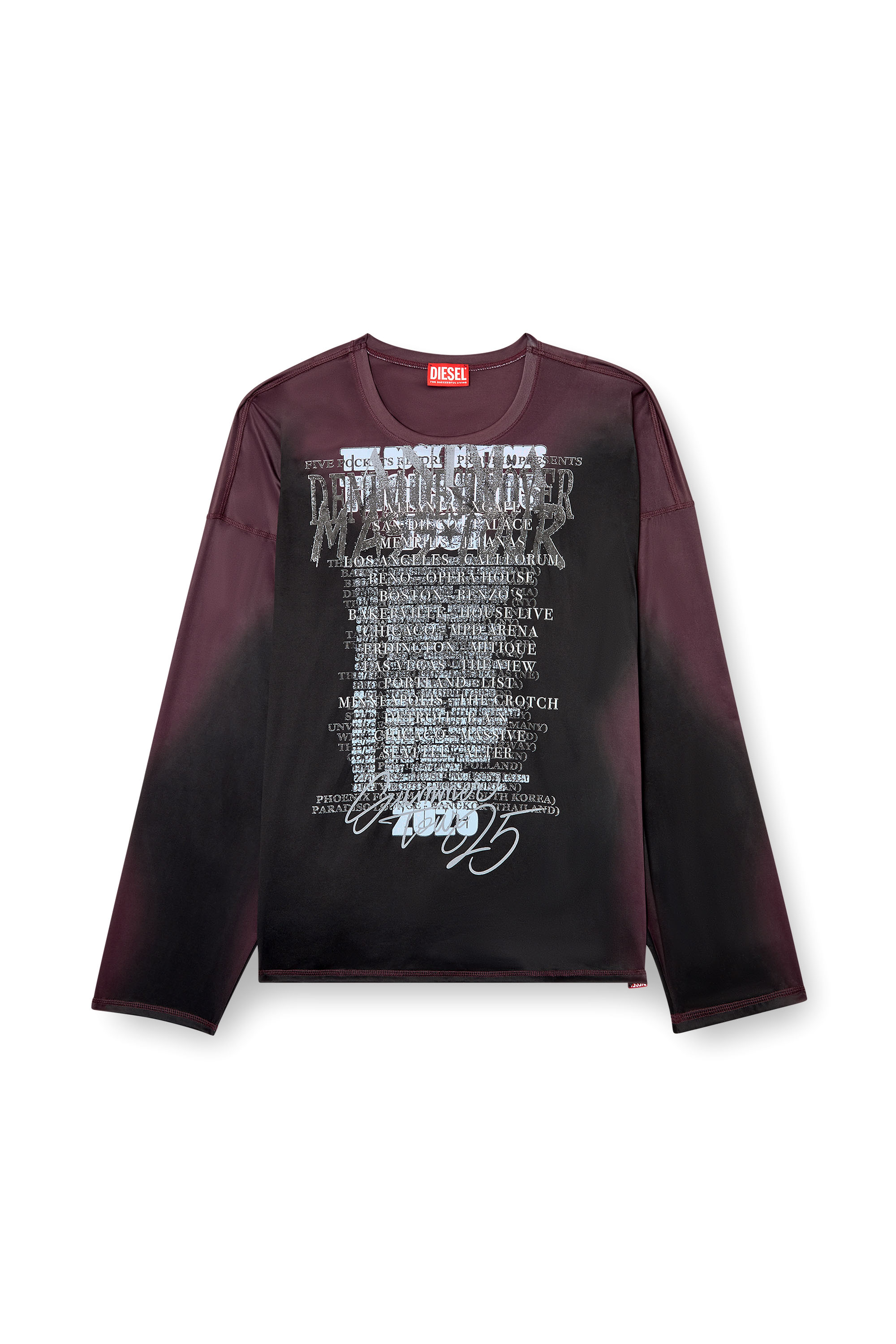 T-OLAVI-AA, Black/Violet Diesel - T-OLAVI-AA, Unisex's Long-sleeve tech-jersey T-shirt with lyrics print in Black/Violet - 2