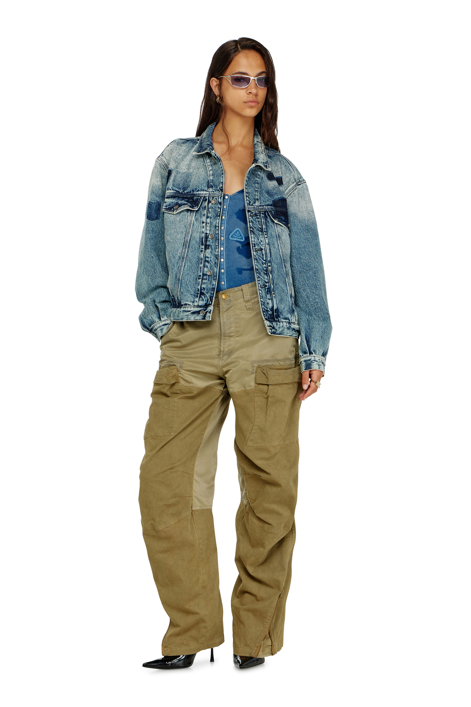 Diesel - T-LEY-AA1, Woman's Bodysuit in ribbed jersey with shadow-patch effects in null - 2