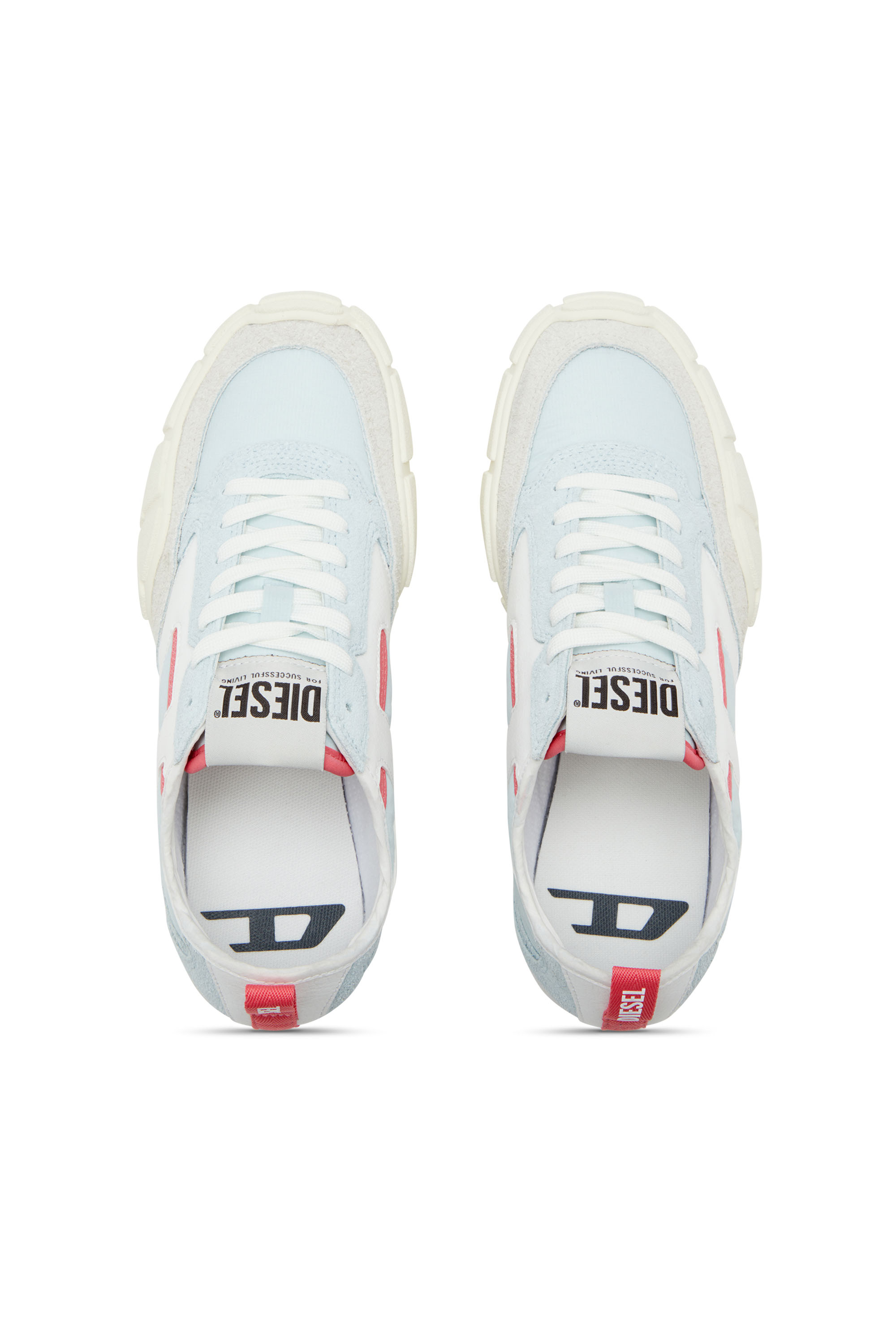 S-PAGODHA LOW W, Light Blue Diesel - S-PAGODHA LOW W, Woman's S-Pagodha-Sneakers in leather, suede and ripstop in Light Blue - 4