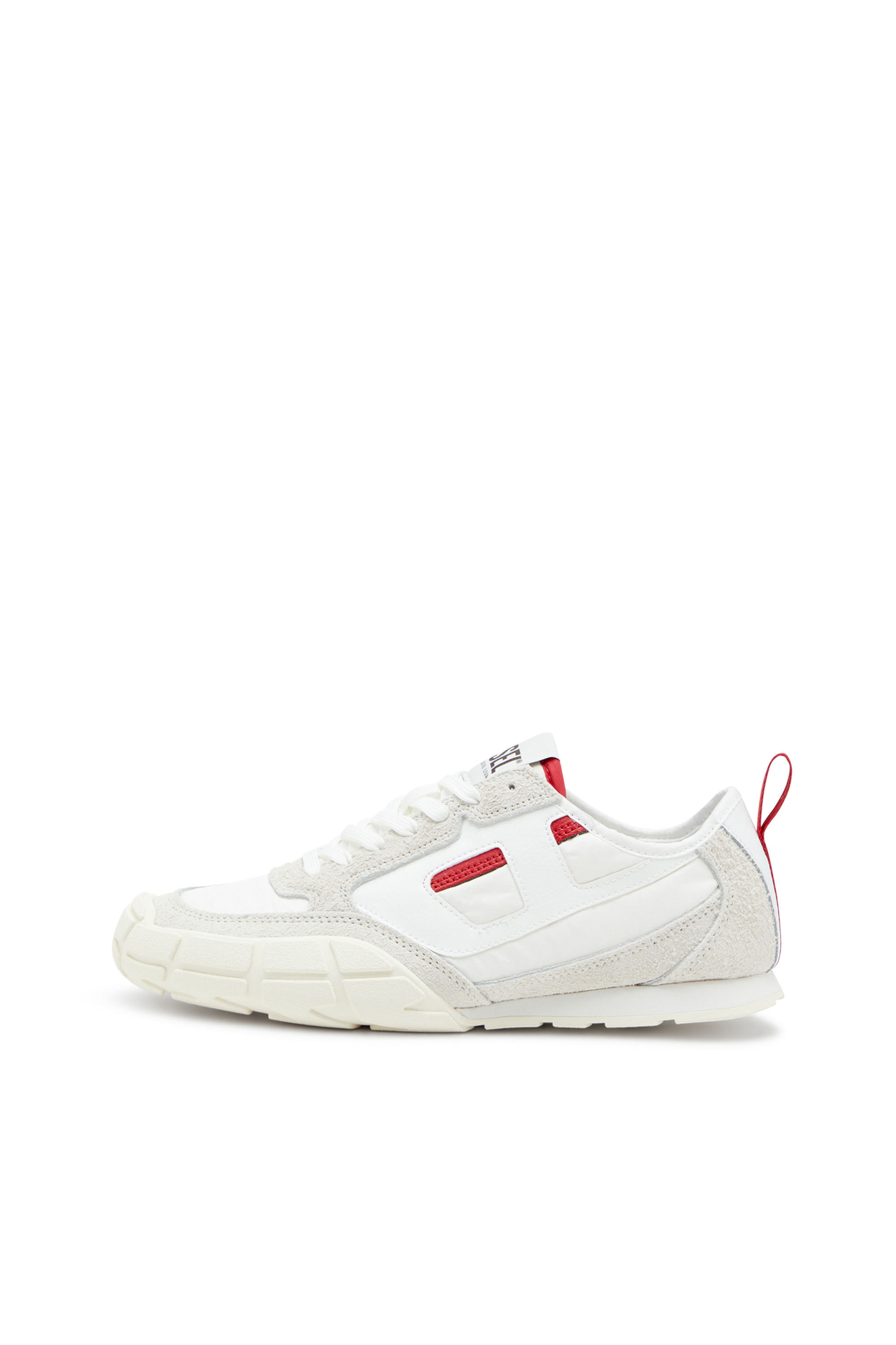 S-PAGODHA LOW W, White/Red Diesel - S-PAGODHA LOW W, Woman's S-Pagodha-Sneakers in leather, suede and ripstop in White/Red - 7