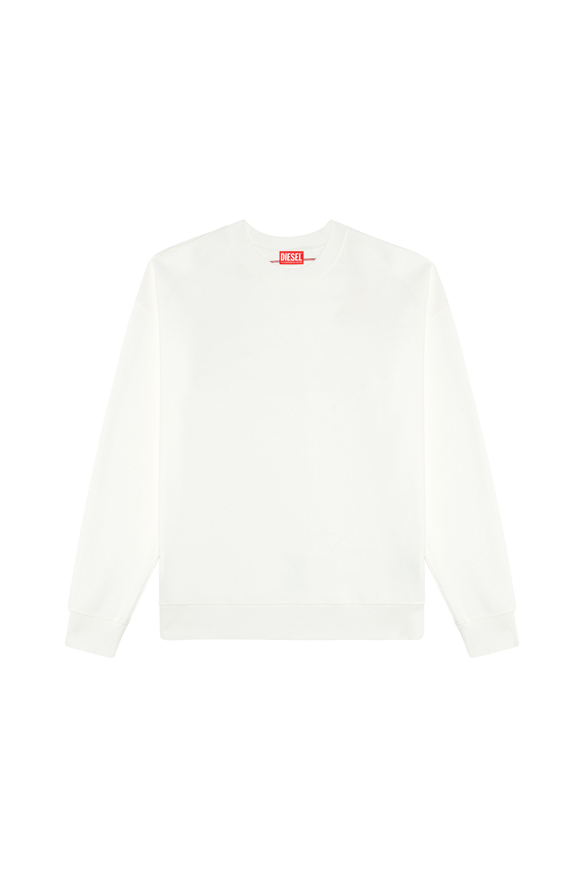 Diesel - S-STRAPOVAL, Man's Ripped sweatshirt with logo embroidery in White - 2