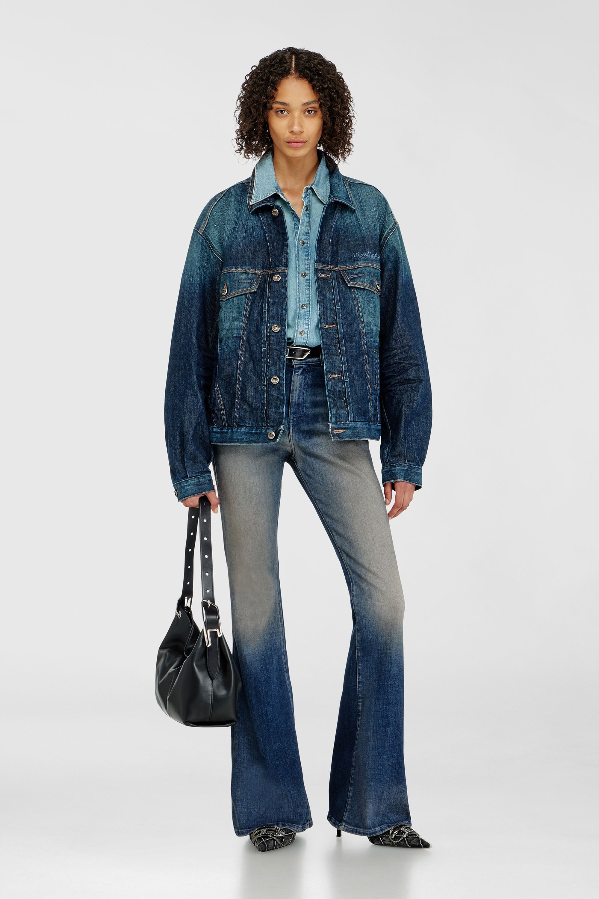 Diesel - D-LINE HOBO S, Woman's D-Line-Leather shoulder bag in Black - 2