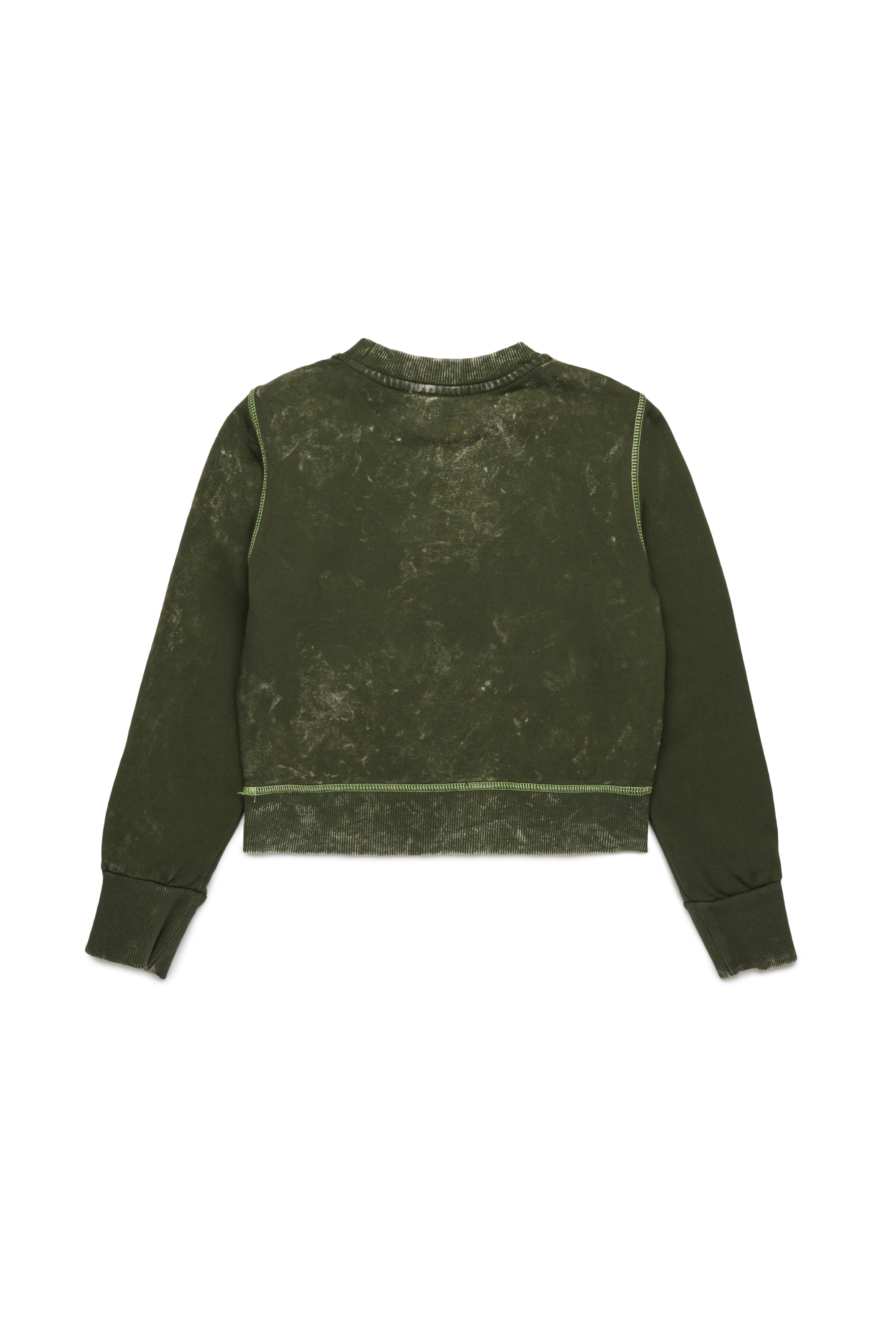 Diesel - SLACCY, Woman's Cotton sweatshirt with front logo in Green - 2