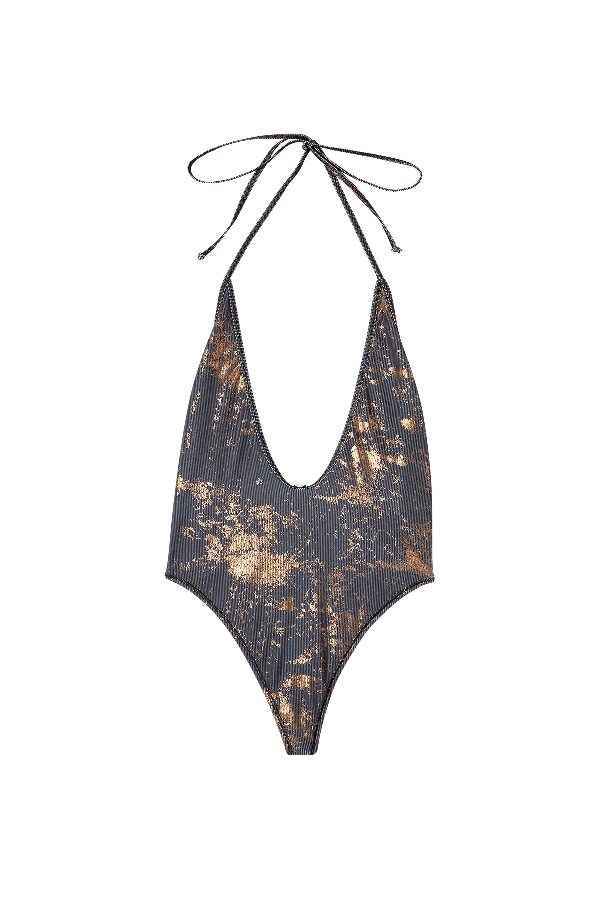 Diesel - AUDREY-UTLT, Woman's Swimsuit with metallic finish in Grey - 3