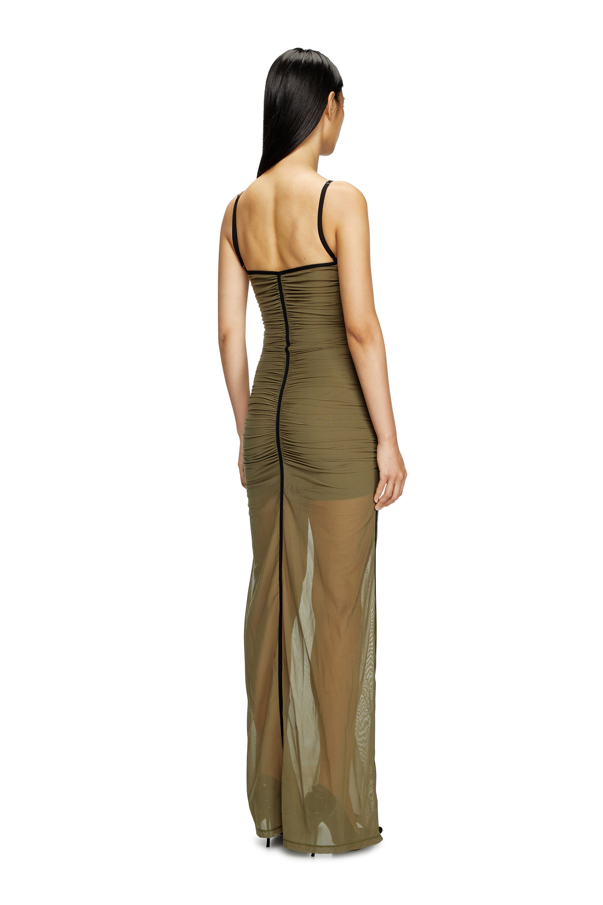 Diesel - D-AMAMI, Woman's Maxi dress with spaghetti straps in Green - 4