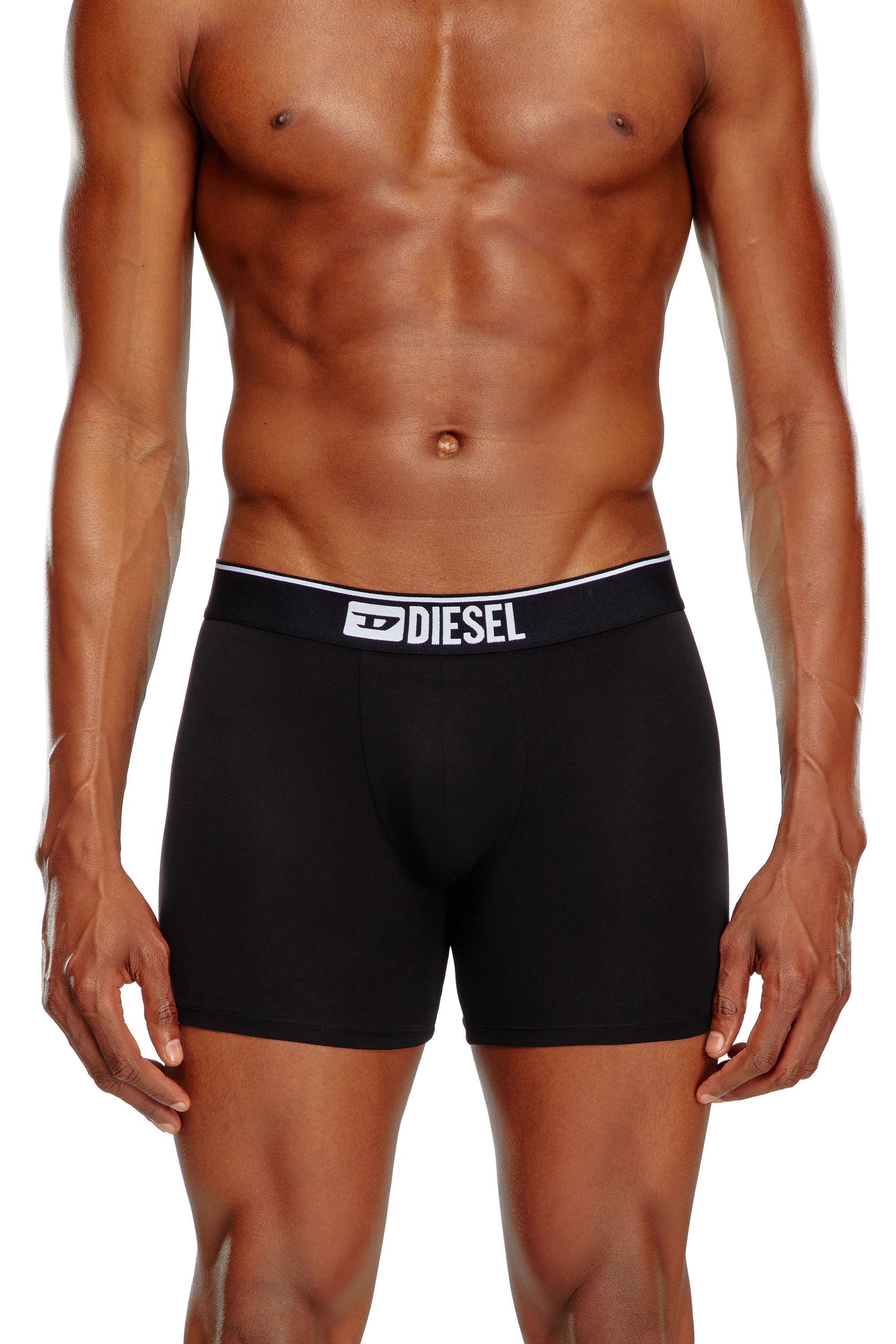 Diesel - UMBX-SEBASTIANTHREEPAC, Man's Three-pack of plain long boxer briefs in Black - 2