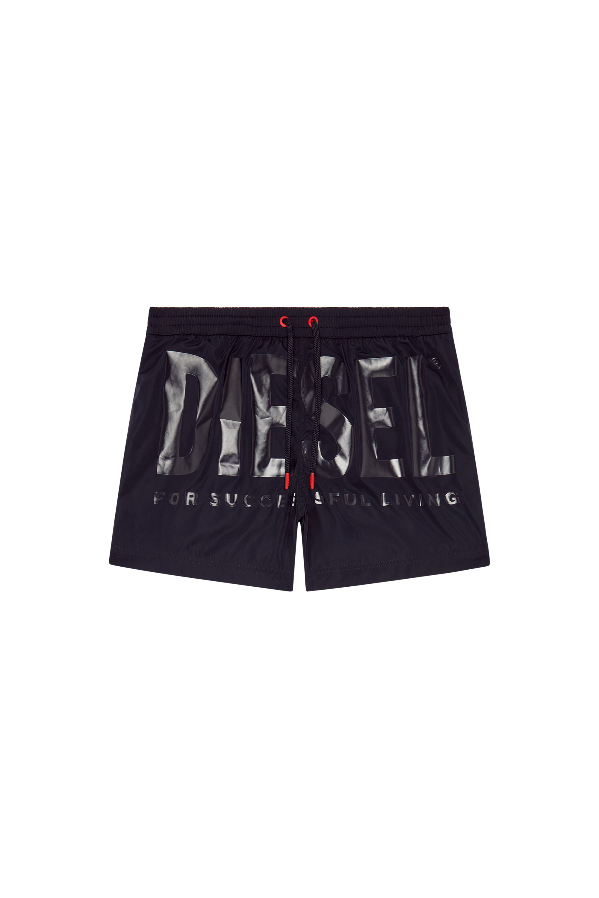 Diesel - BMBX-KEN-37, Man Mid-length swim shorts with tonal logo in Black - Image 4