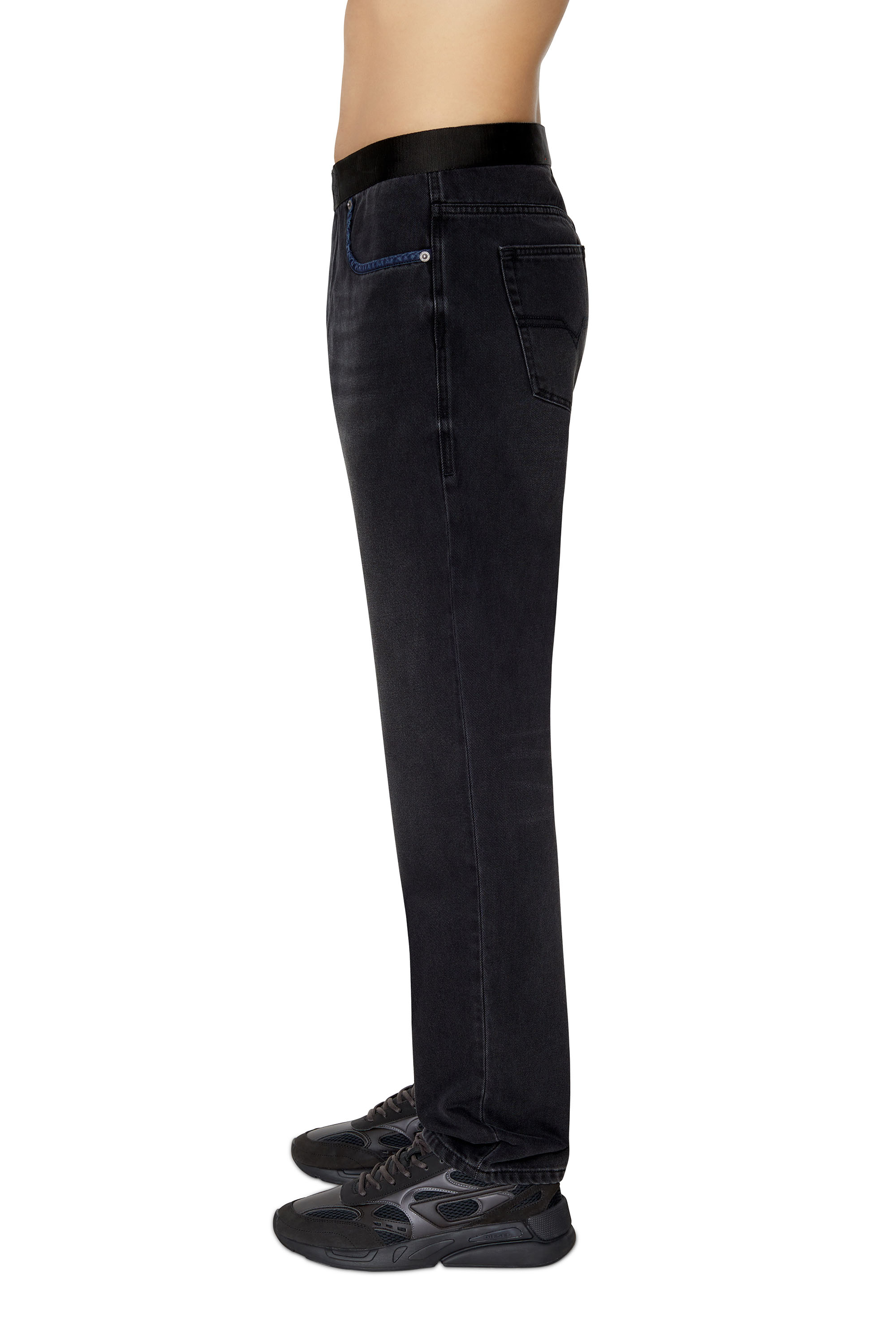 Diesel - 2020 D-Viker 0ELAF Straight Jeans, Black/Dark grey - Image 4