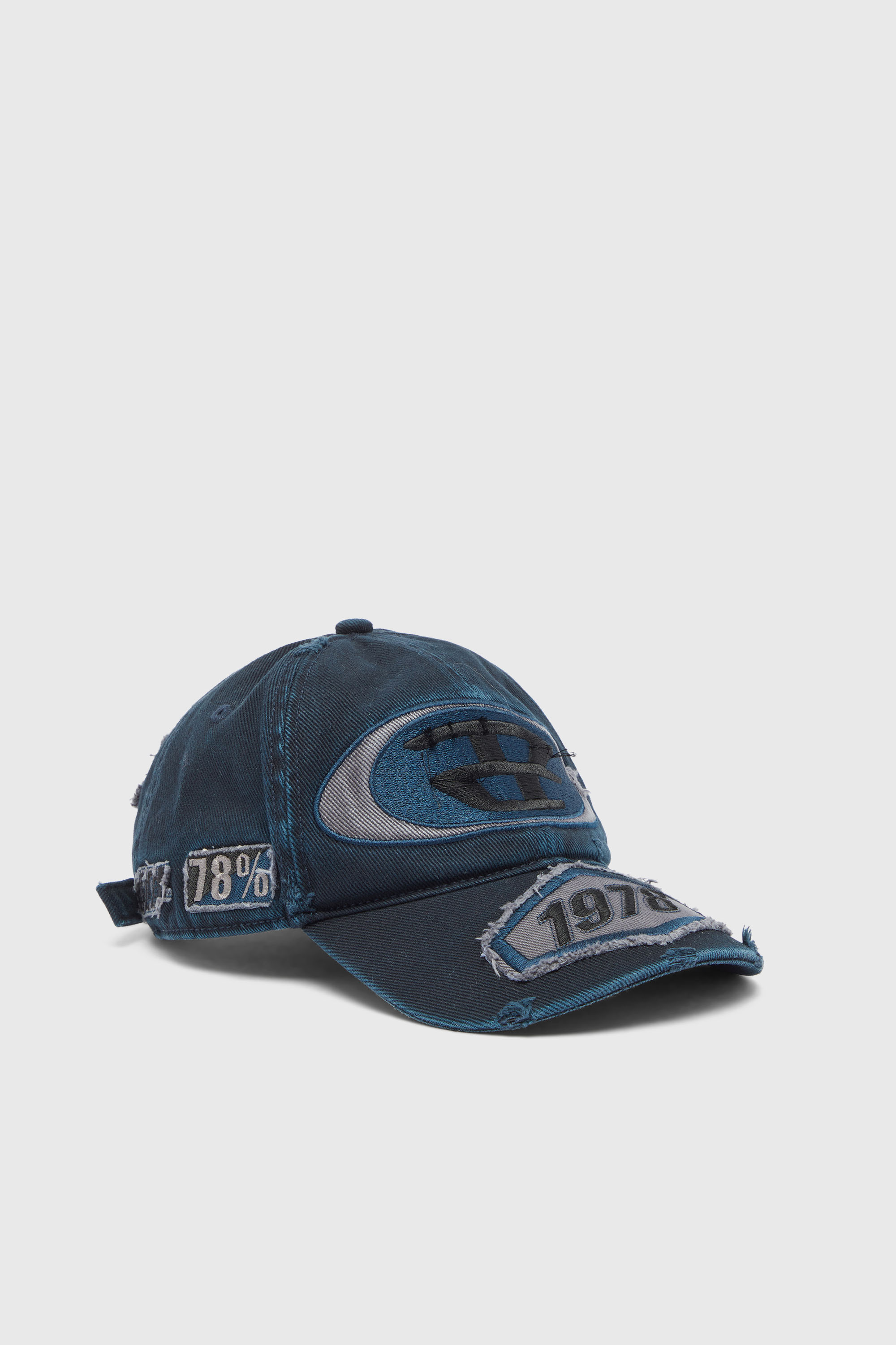 Diesel - C-BRAFF, Unisex's Baseball cap with embroidered patches in Blue - 1