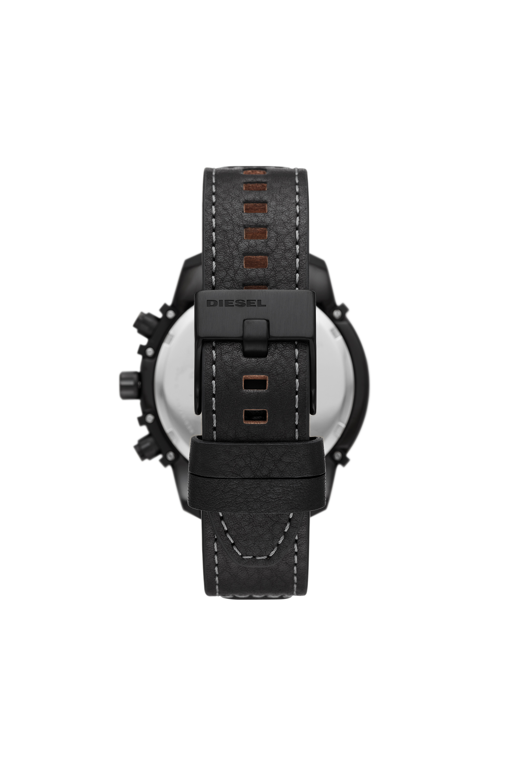 Diesel - DZ4576, Man's Griffed Chronograph Leather Watch in Black - 2