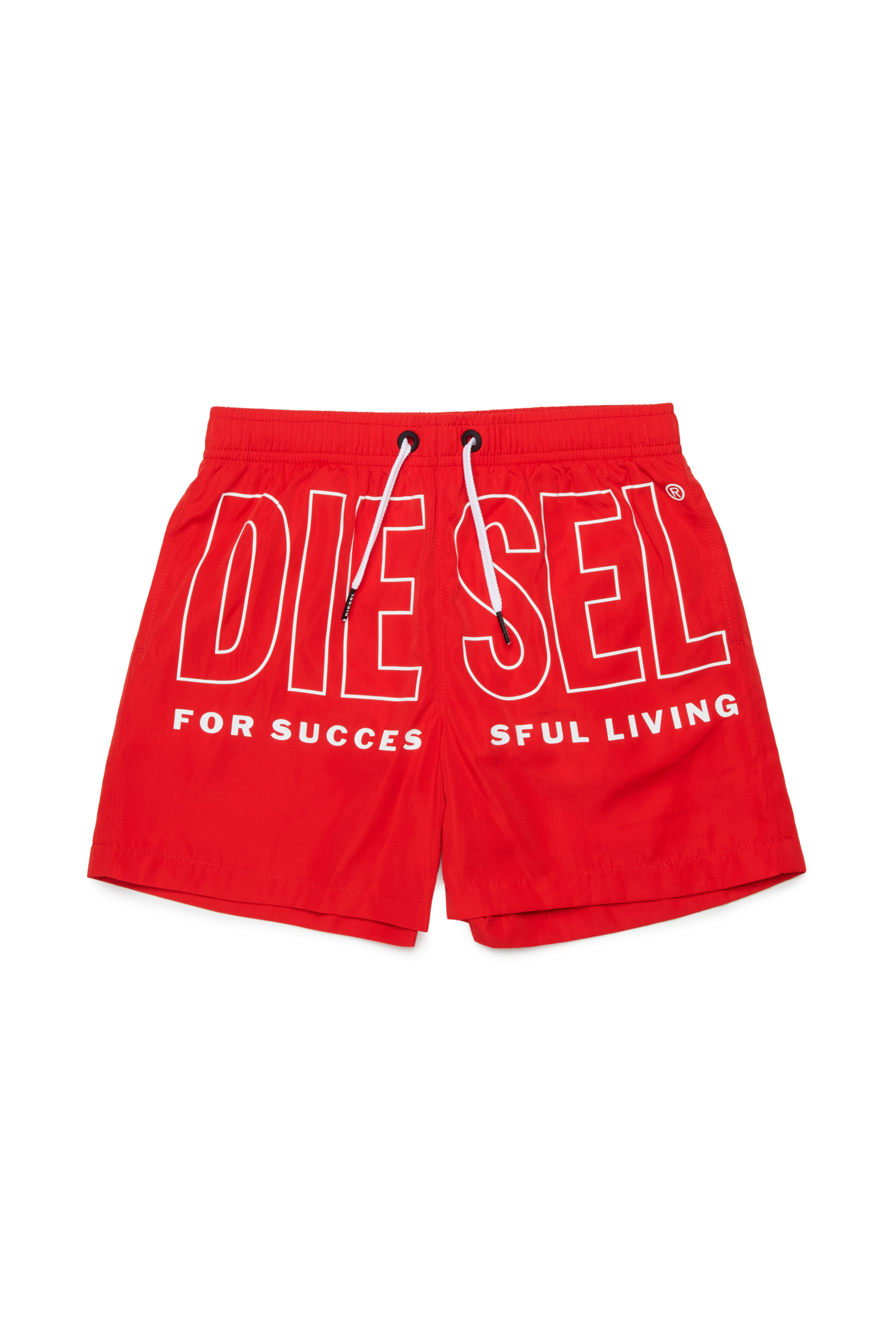 Diesel - MIDIT, Man's Swim shorts with maxi logo in Red - 1