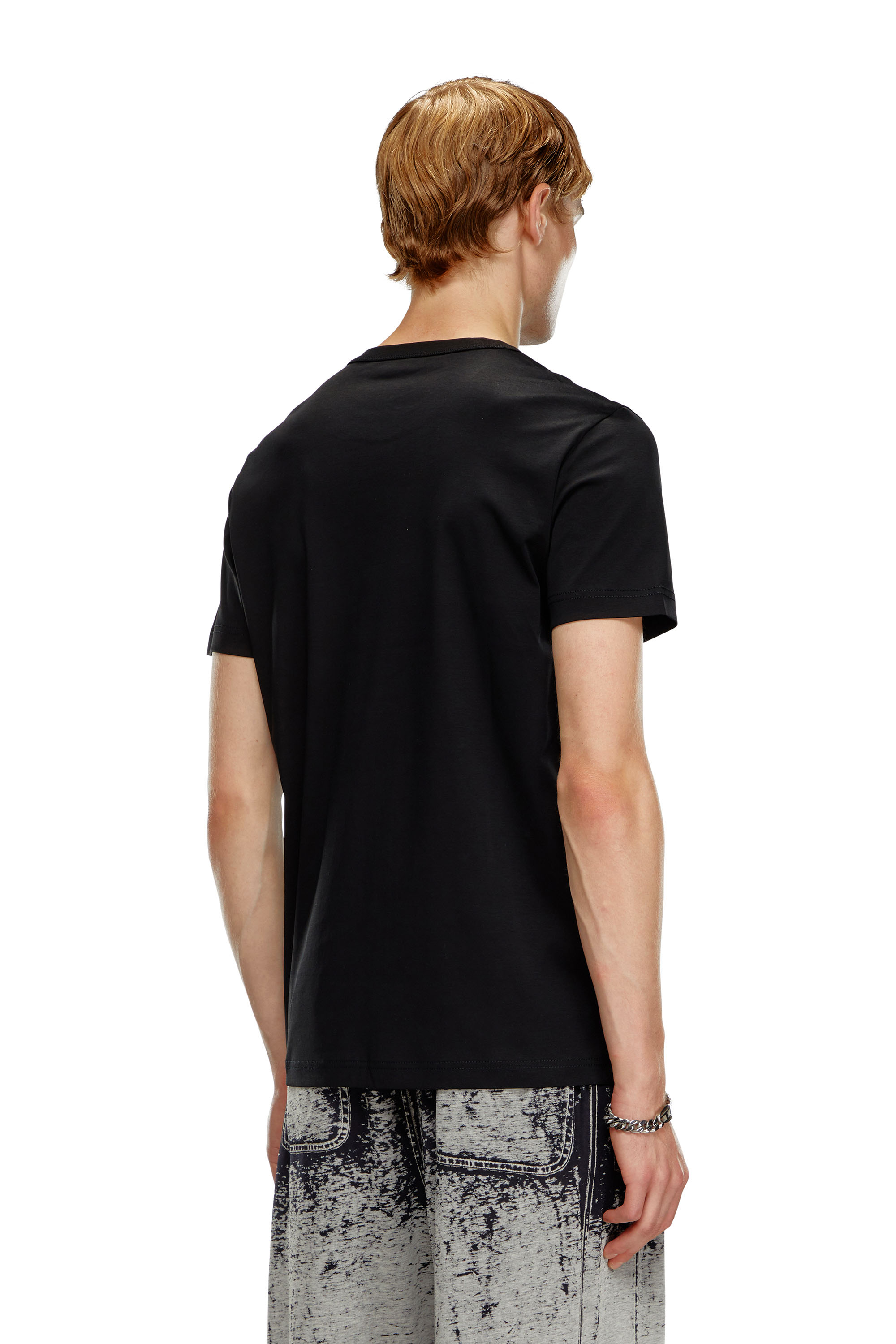 T-MIEGOR-K77, Black Diesel - T-MIEGOR-K77, Man's T-shirt in mercerised cotton in Black - 4