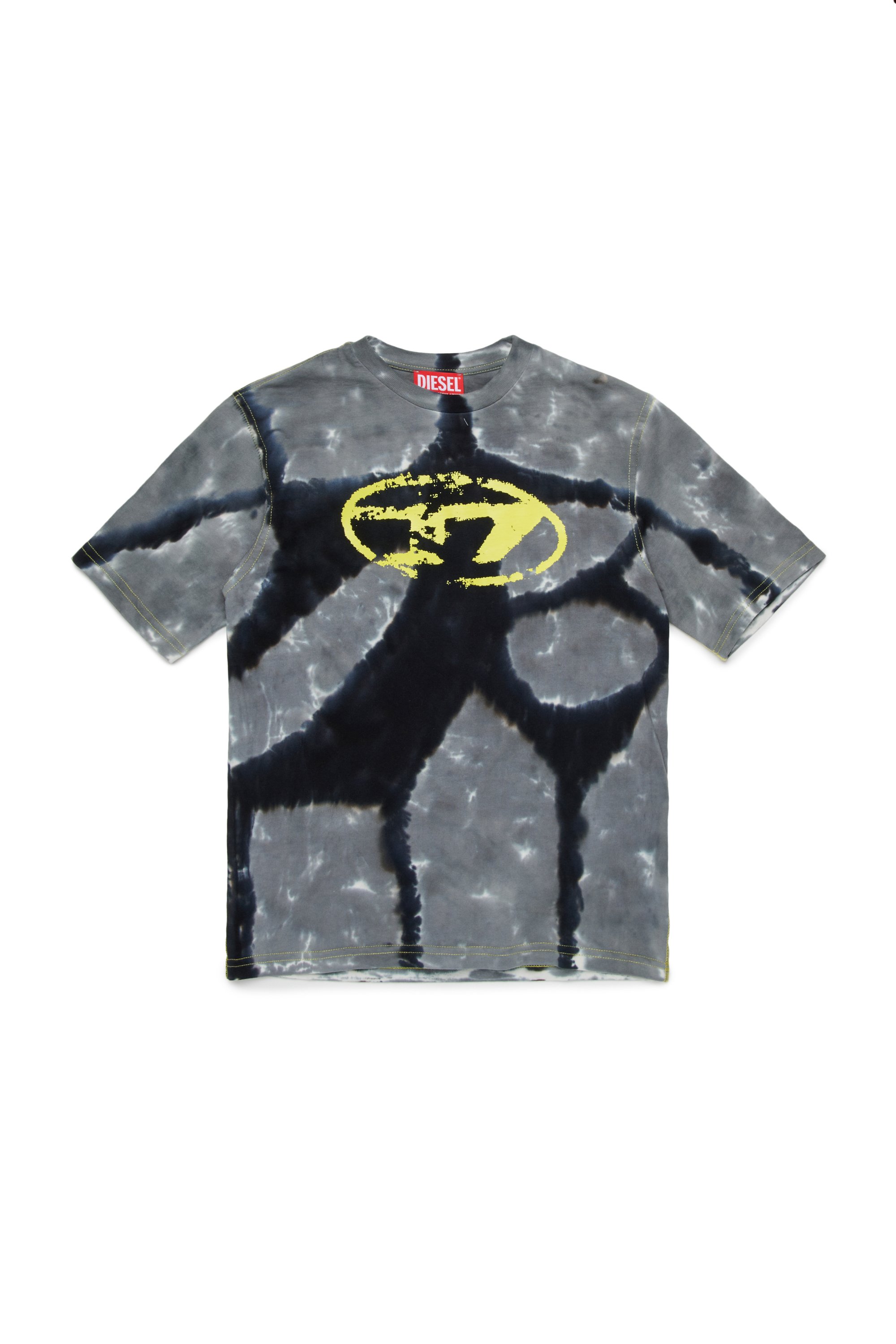 Diesel - TBOXTN15 OVER, Man's T-shirt with batik print in Black - 1