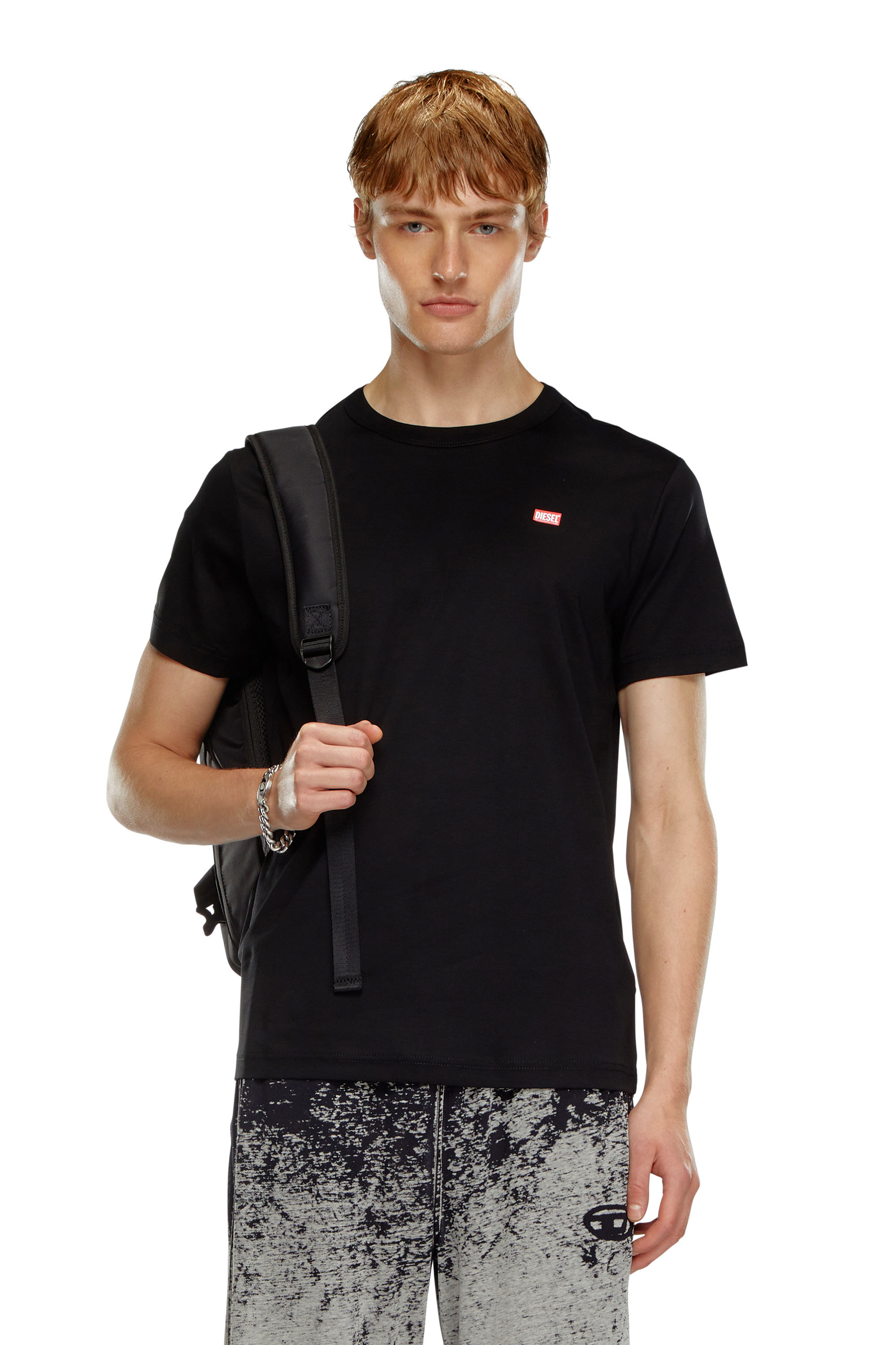T-MIEGOR-K77, Black Diesel - T-MIEGOR-K77, Man's T-shirt in mercerised cotton in Black - 3