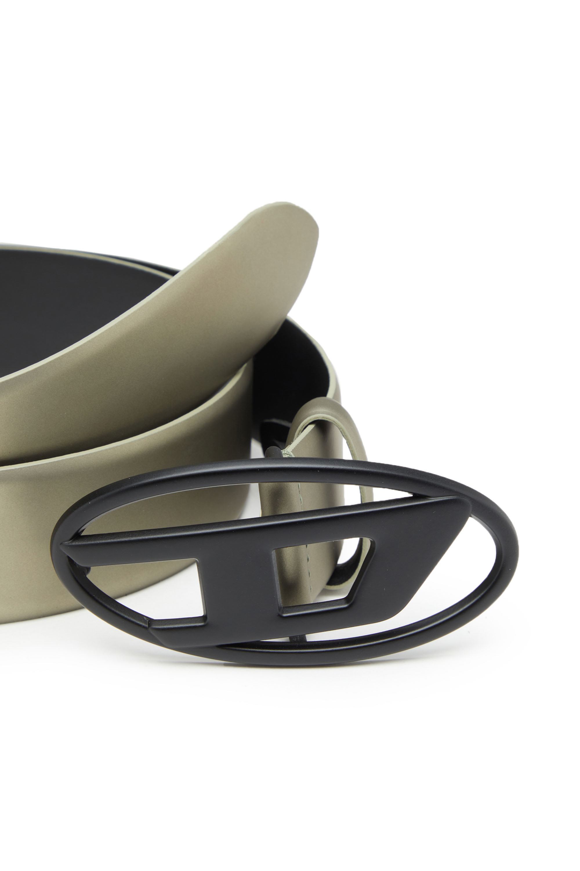 Diesel - B-1DR W, Unisex's Padded leather belt with oval D buckle in Beige - 3