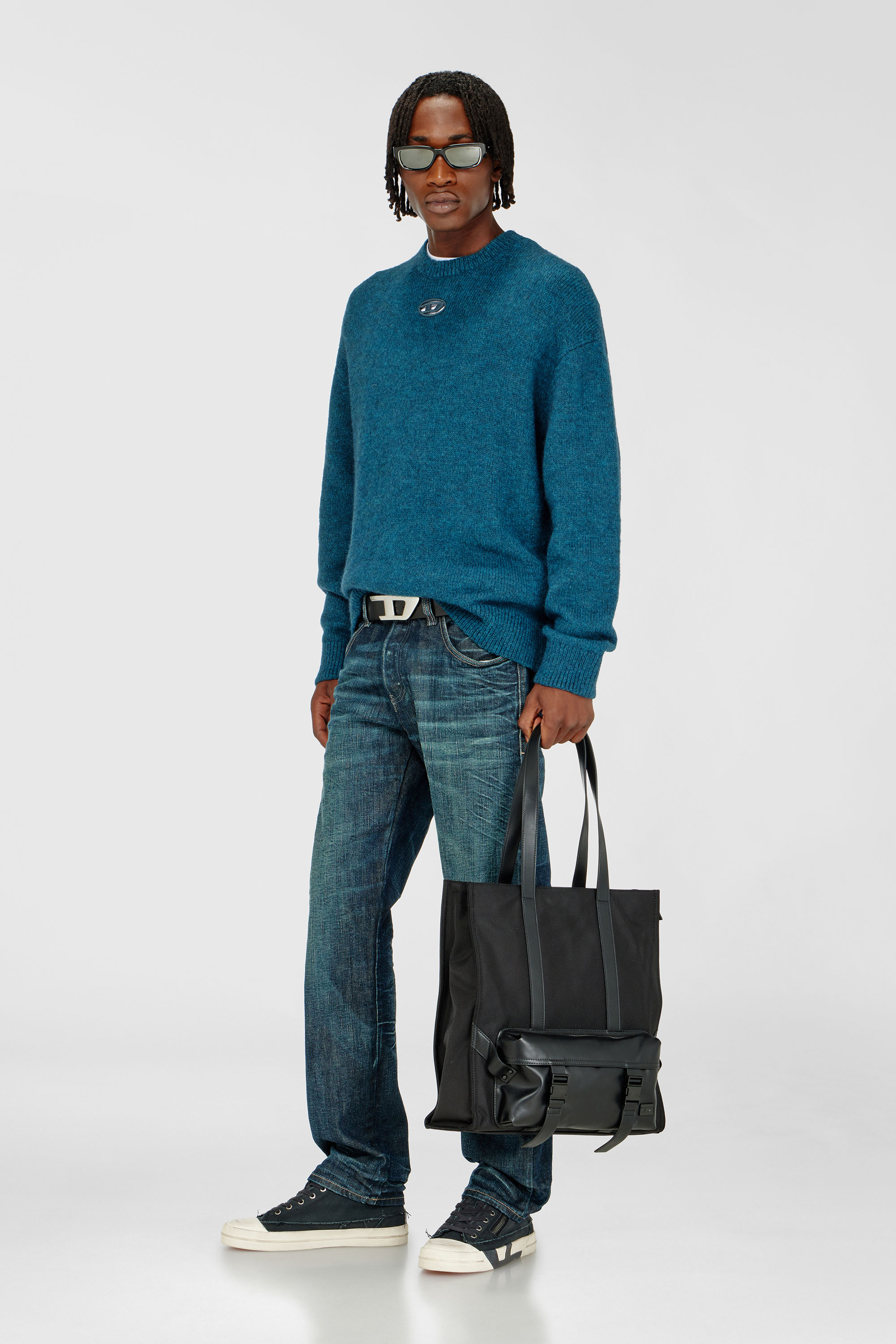 Diesel - K-AREESO, Man's Jumper in wool and alpaca blend in Water Green - 1