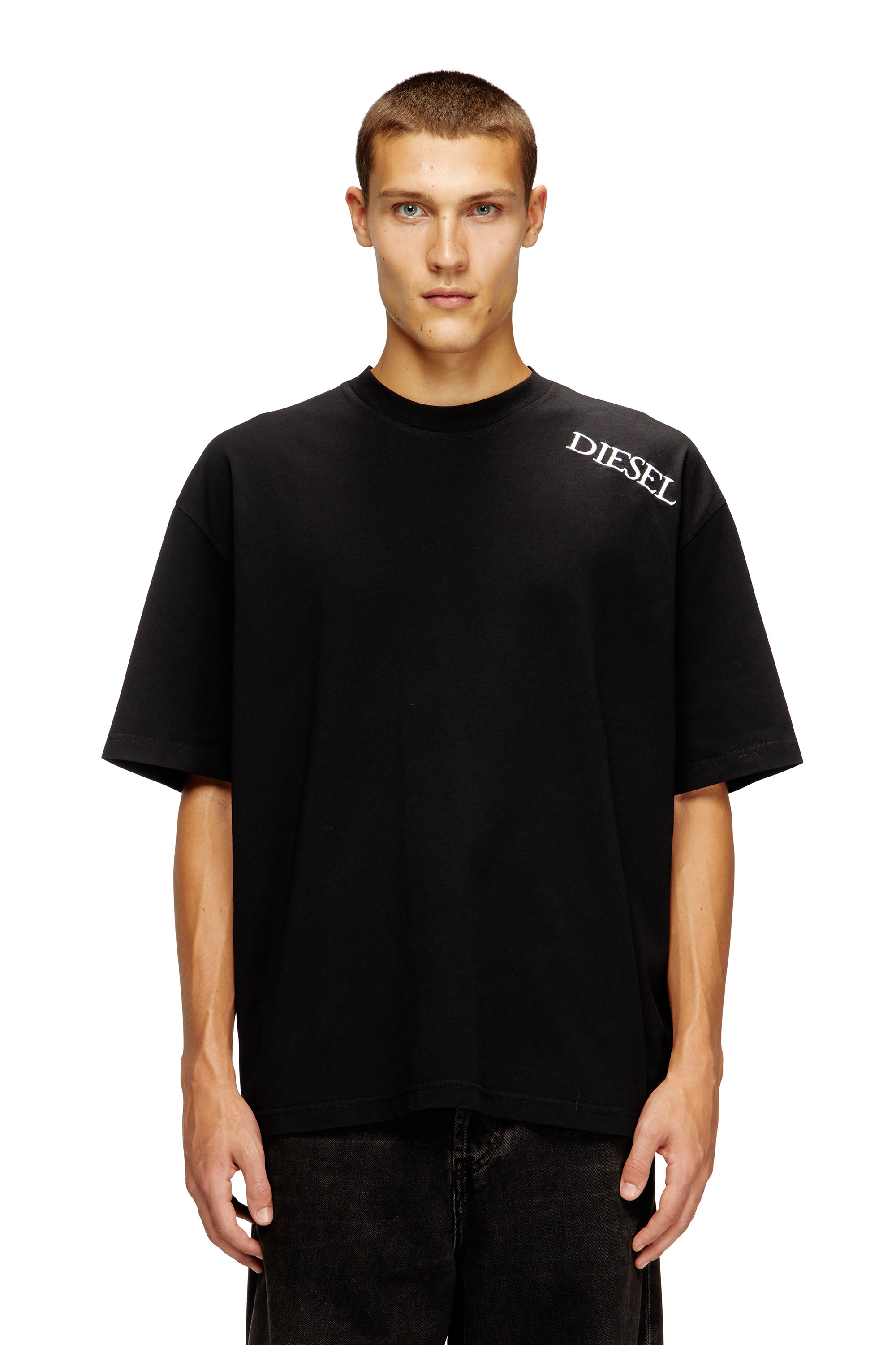 Diesel - T-BOGGY-T5, Man's Loose fit t-shirt with graphic print and logo in Black - 1