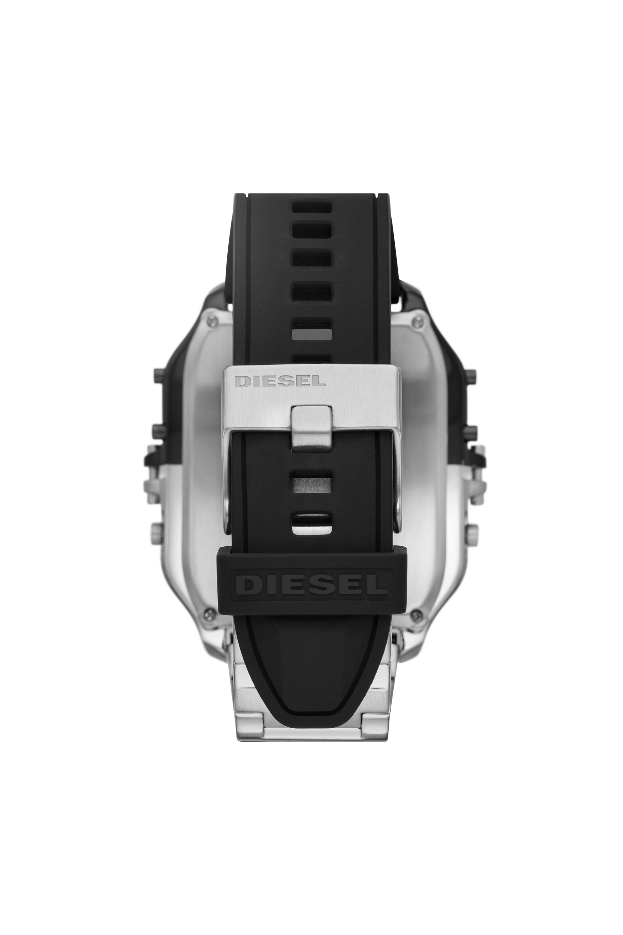 Diesel - DZ7458, Man's Clasher Ana-Digi two-tone silicone watch in Silver/Black - 2