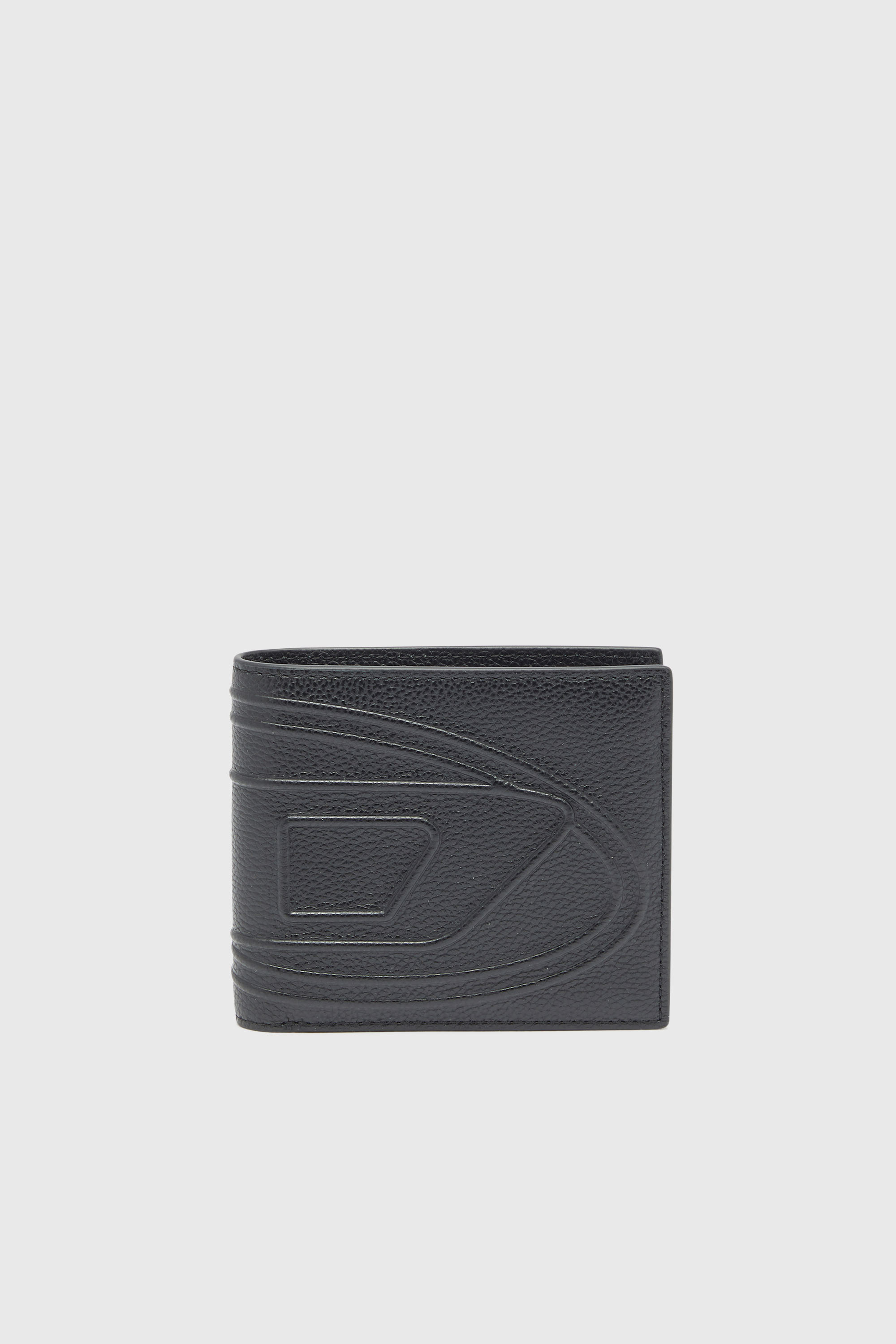Diesel - 1DR 2.0 BI-FOLD COIN 3D, Man's Bi-fold wallet in grained leather in Black - 1