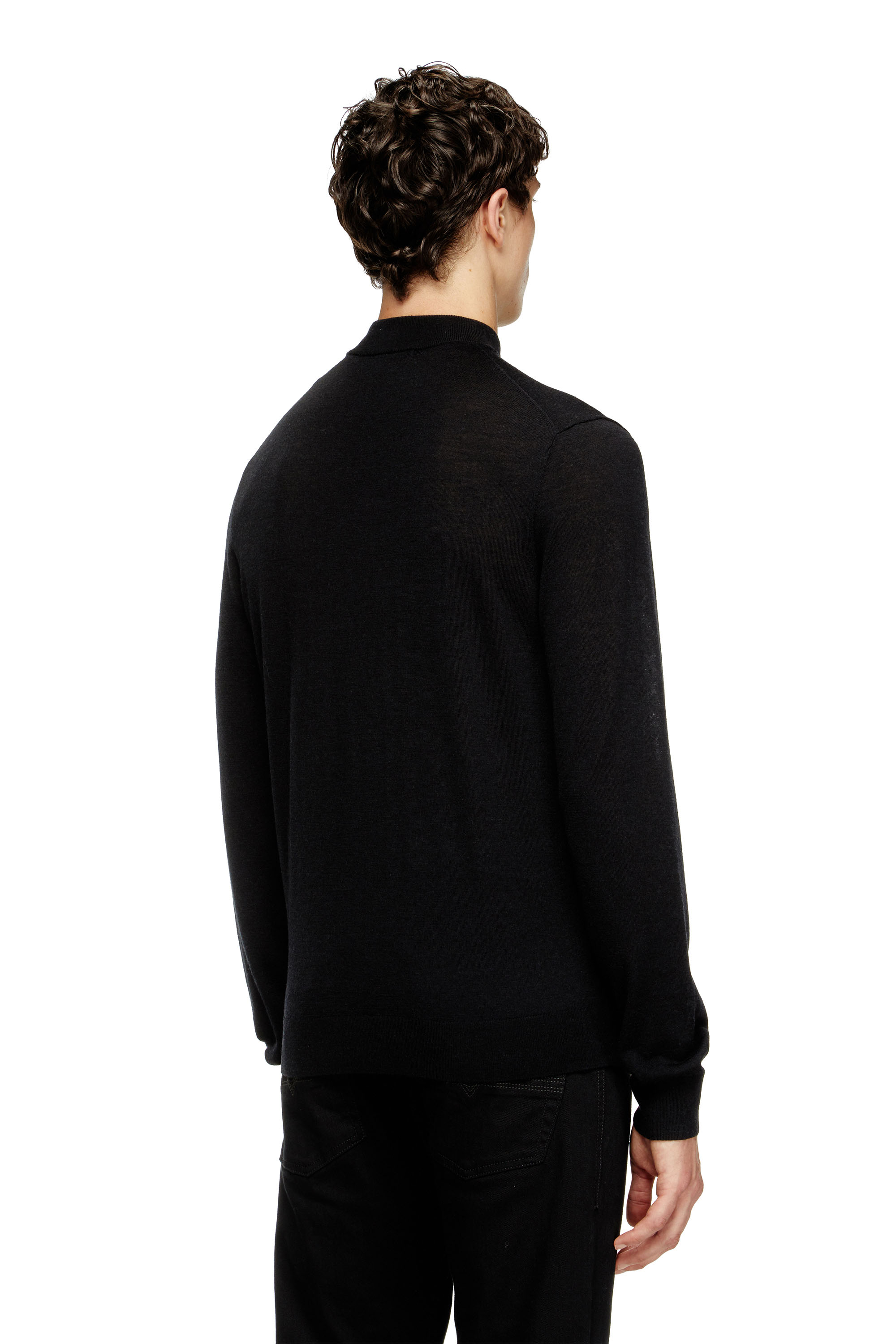 K-GIL, Black Diesel - K-GIL, Man's Wool turtleneck jumper in Black - 4