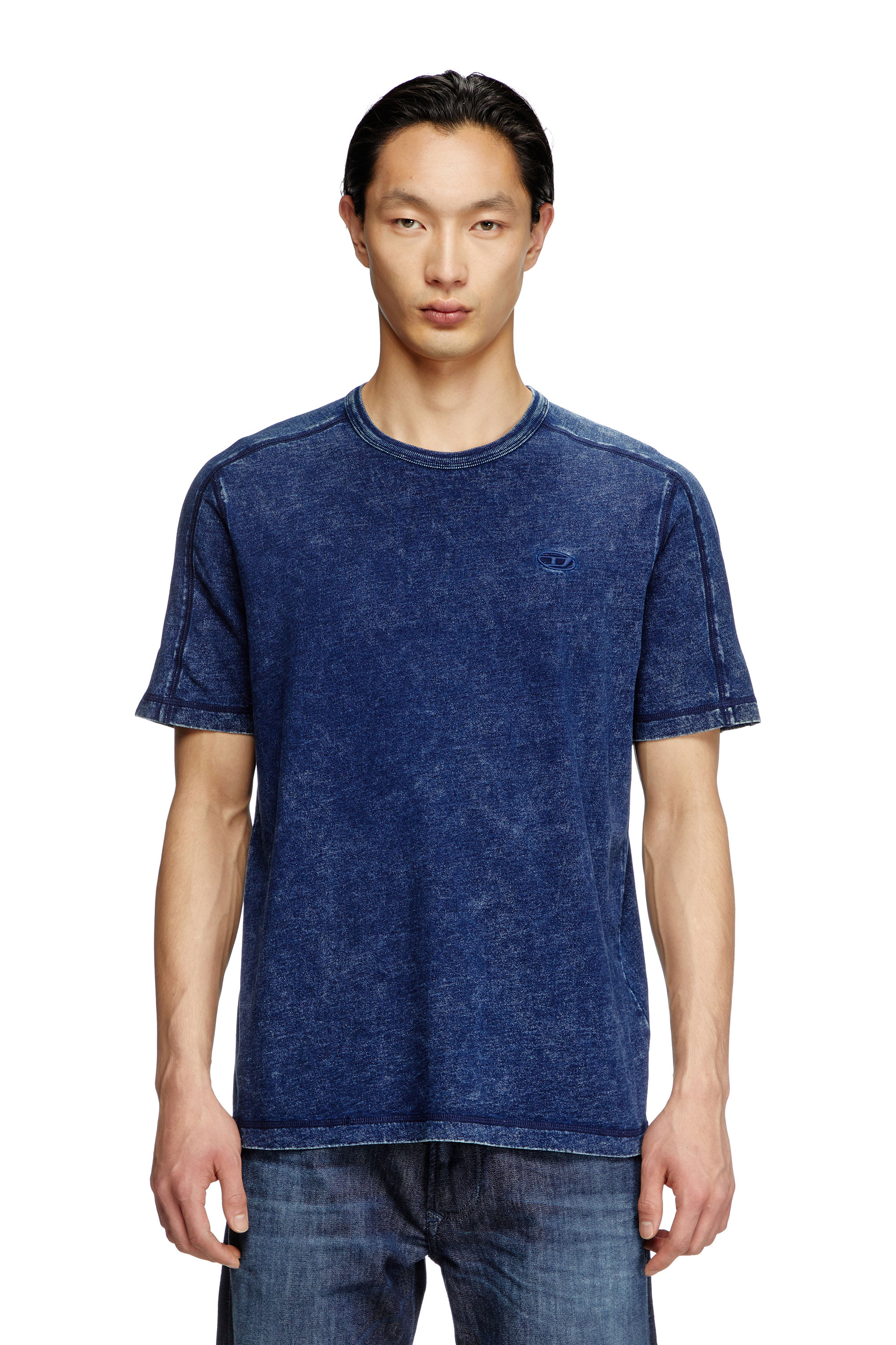 T-ADJIND, Blue Diesel - T-ADJIND, Man's Denim-look jersey T-shirt in Blue - 3