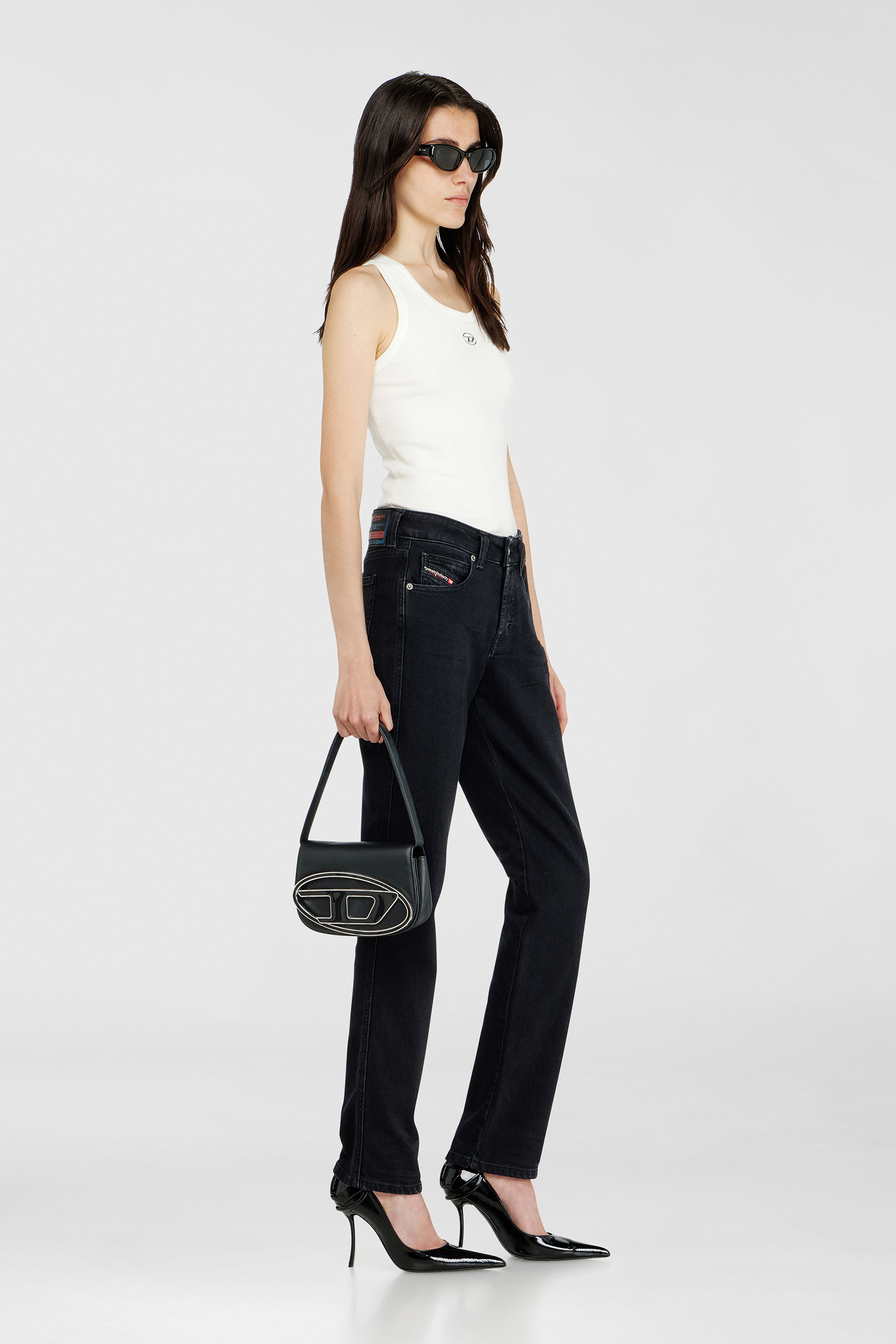 Diesel - Woman's Slim Jeans 1992 D-Jiann 09N89, Black/Dark grey - 2