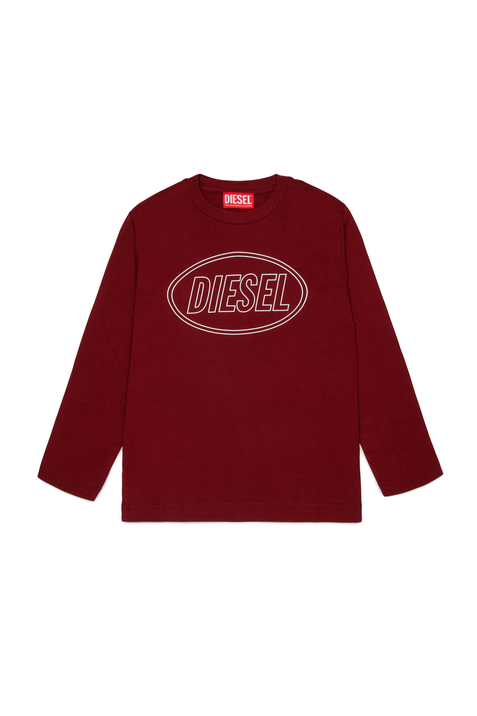 Diesel - TCIRCLELS OVER, Man's Long-sleeve T-shirt with Oval D logo in Red - 1