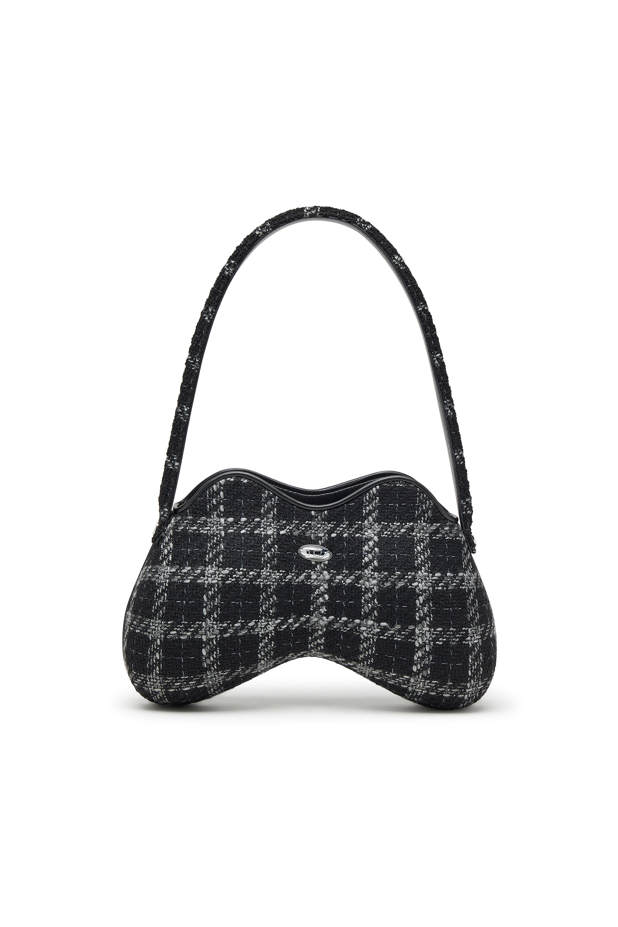 DOUBLE-D SHOULDER, Black Diesel - DOUBLE-D SHOULDER, Woman's Double-D-Shoulder bag with houndstooth motif in Black - 1