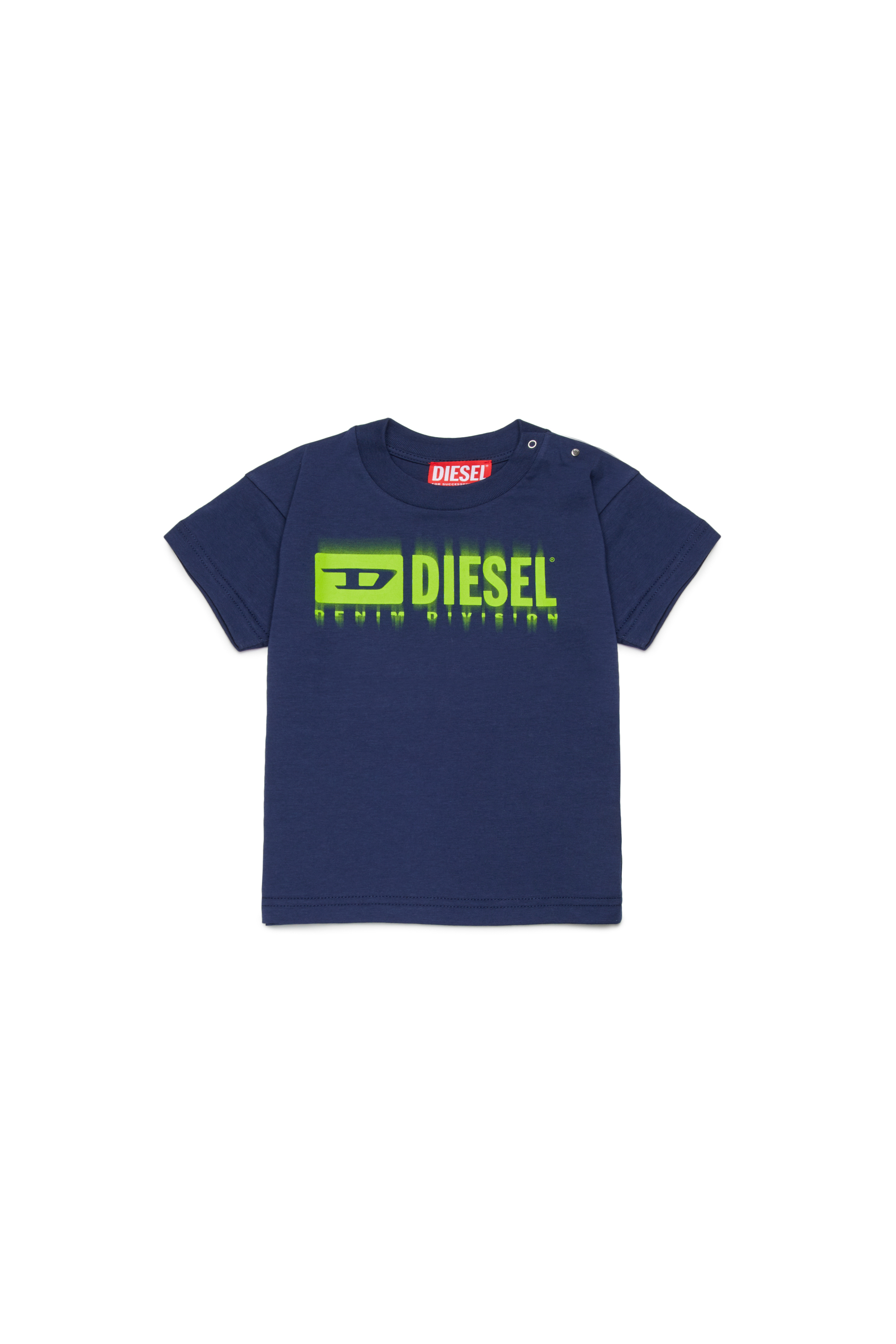 Diesel - TDIEGORL6MAB, Unisex's T-shirt with smudged logo in Blue - 1