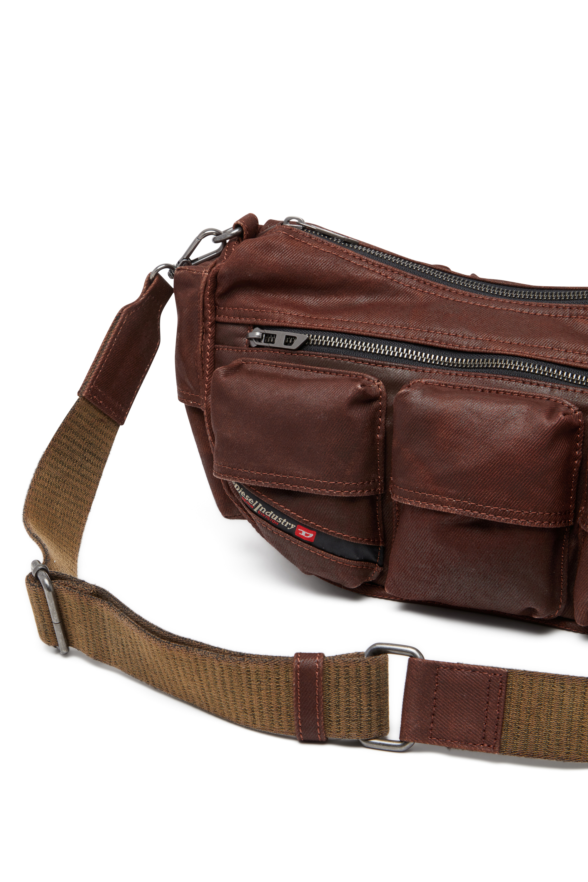 Diesel - MULTI-PKTS SHOULDER BAG X, Unisex's Multi-Pockets - Cotton bag with multiple pockets in Brown - 3