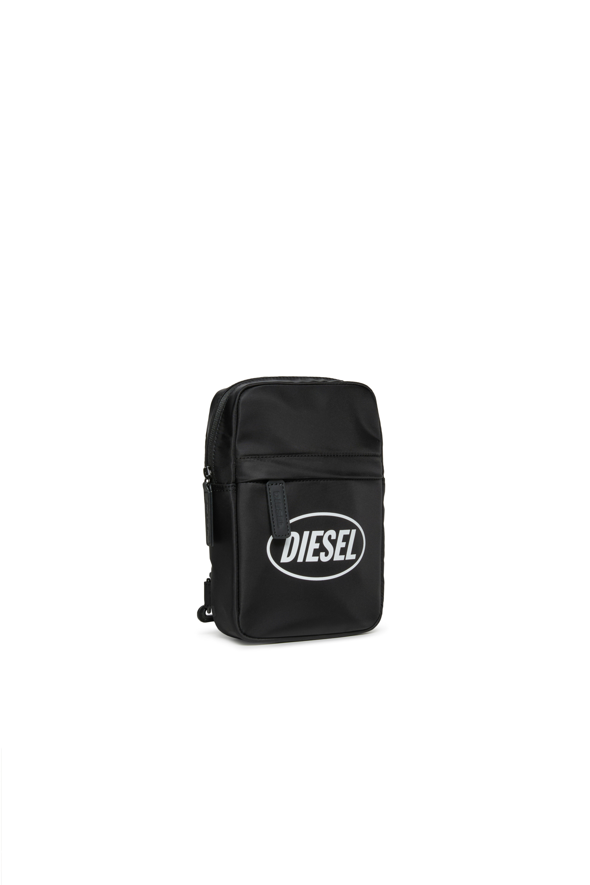 Diesel - WARREN, Man's WARREN Nylon bag with logo print in Black - 3