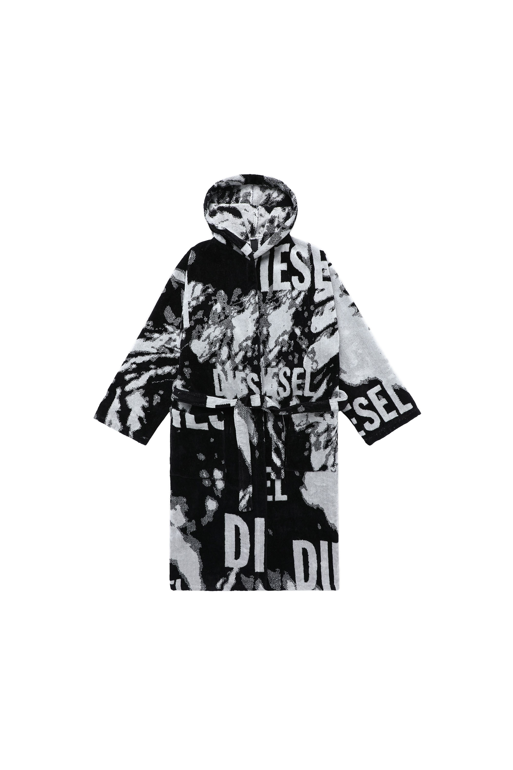 Diesel - 2004359  ACC  FLORASHADOWCAP L/XL, Unisex's Bathrobe with hood FLORALSHADOW, L/XL in Black - 2