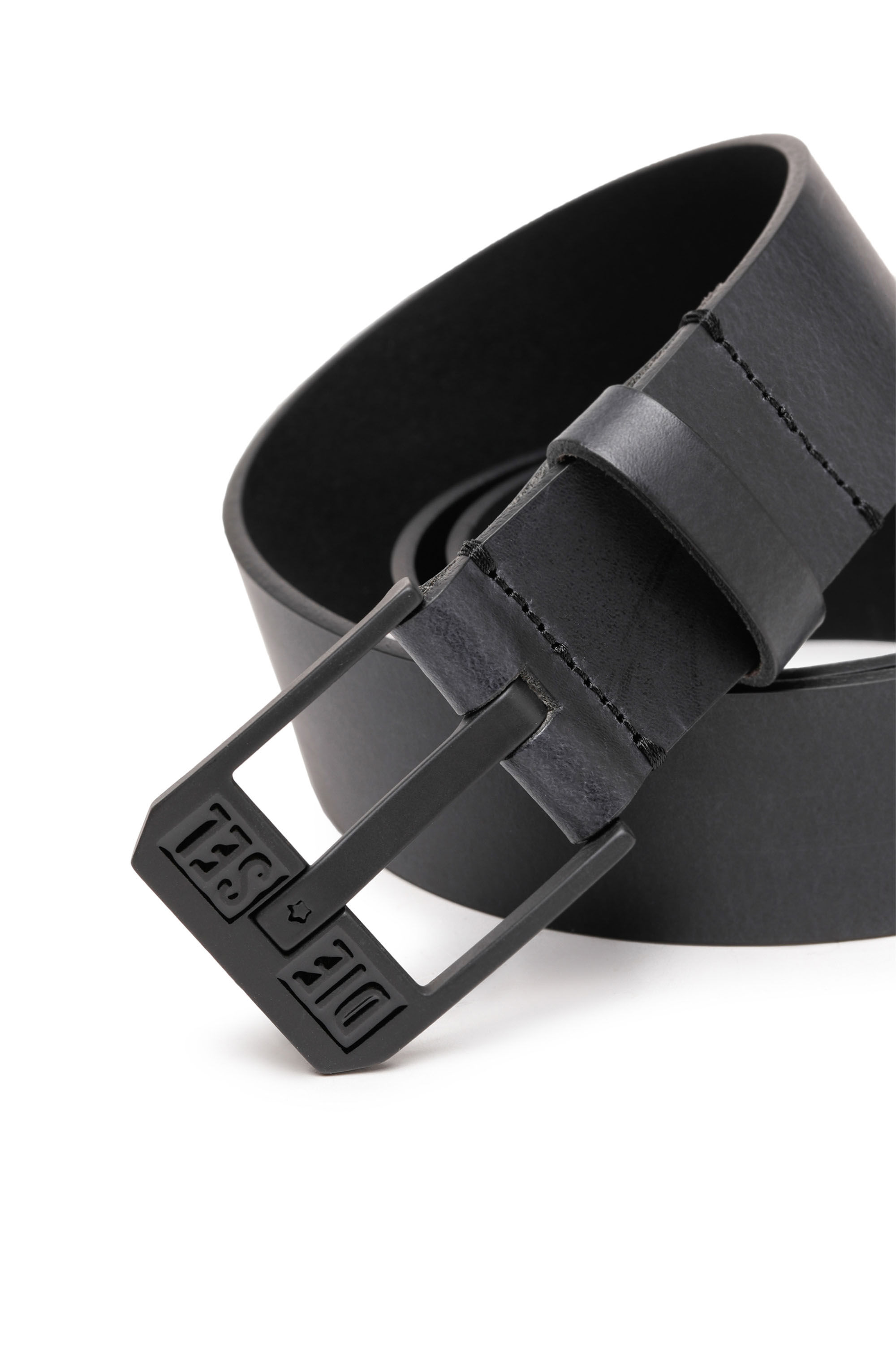 Diesel - BLUESTAR II, Man's 3.9cm leather belt with star logo buckle in Dark grey - 2