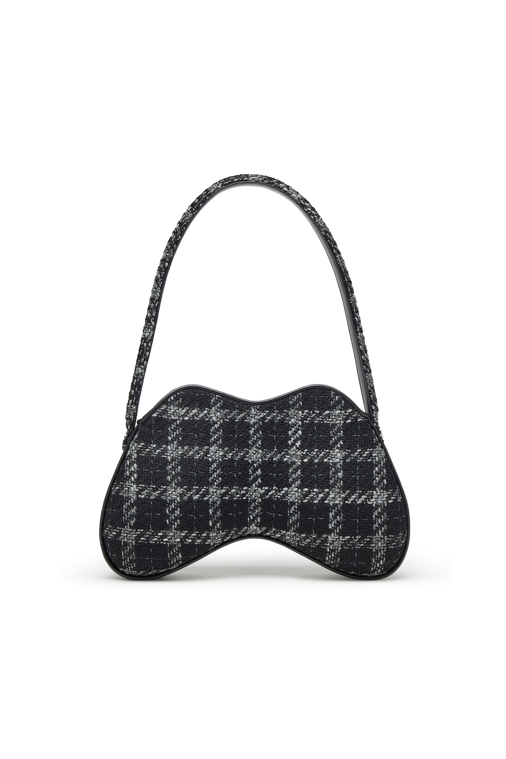 DOUBLE-D SHOULDER, Black Diesel - DOUBLE-D SHOULDER, Woman's Double-D-Shoulder bag with houndstooth motif in Black - 2