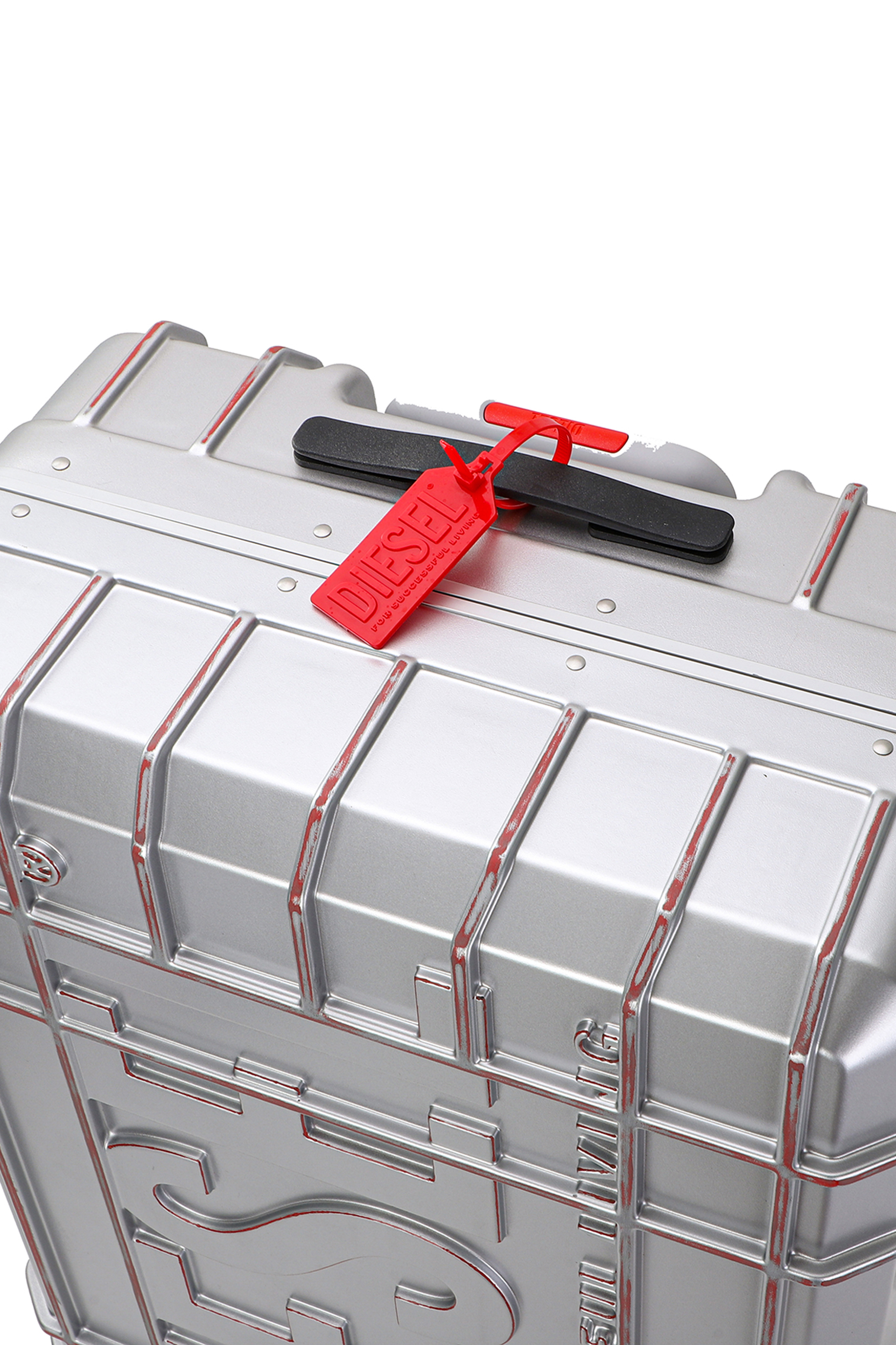 Diesel - DIESEL PC STRONG IMAGE TROLLEY- DSL003, Unisex's Rugged suitcase size L in Silver - 7