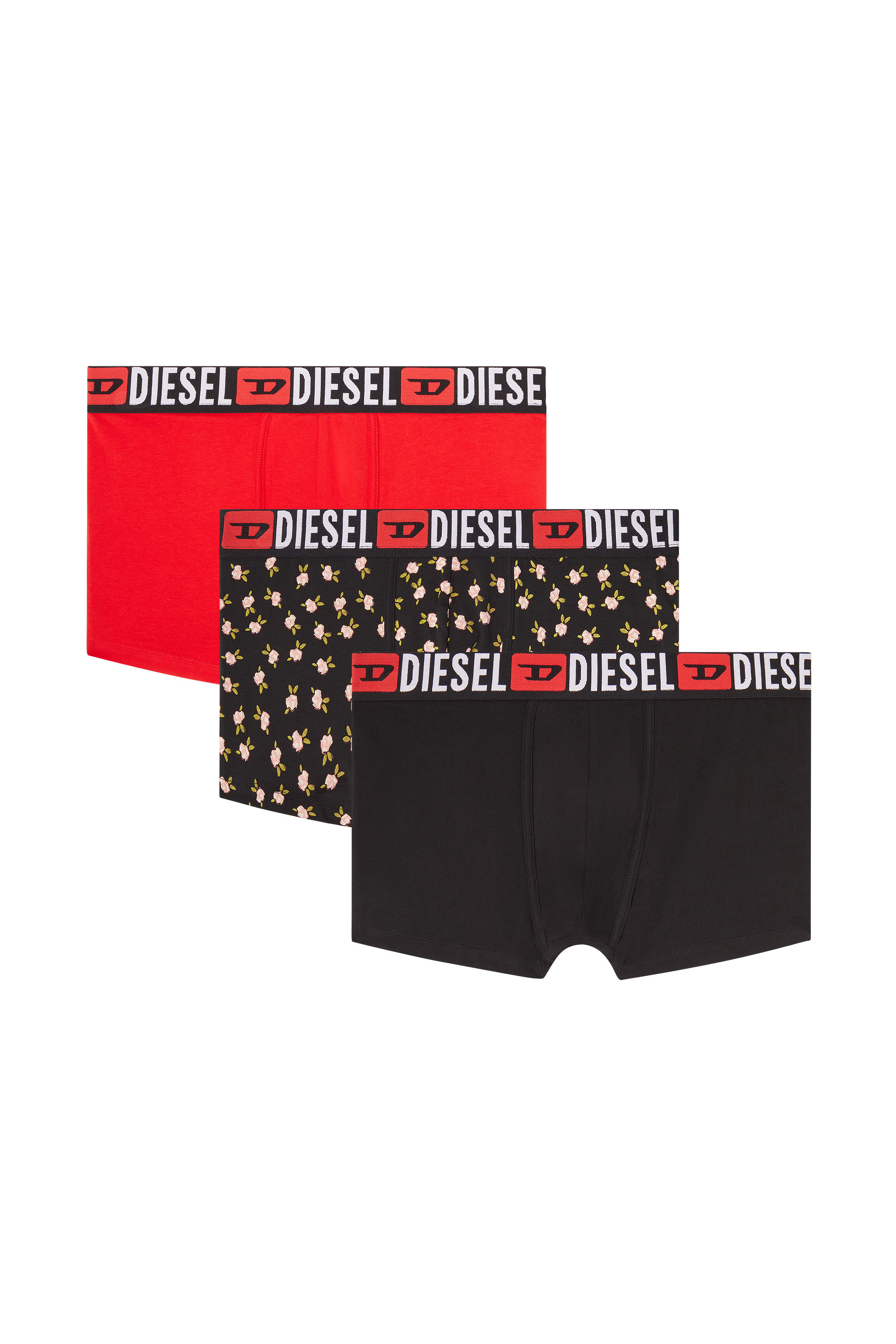 Diesel - UMBX-DAMIENTHREEPACK, Man's Three-pack of stretch cotton trunks with floral print in null - 1