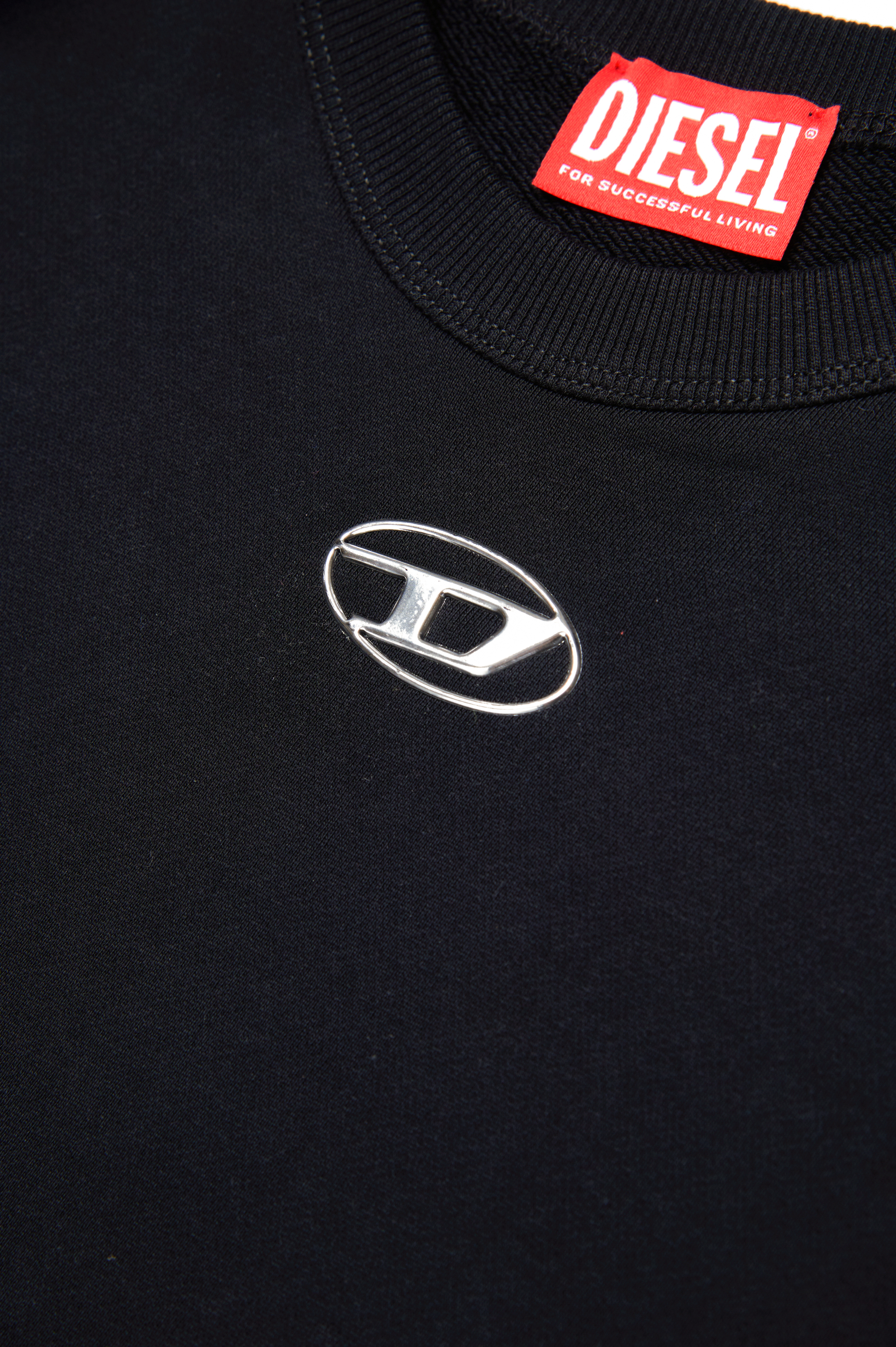 Diesel - SMACSISOD OVER, Man's Sweatshirt with metal-look Oval D logo in Black - 4