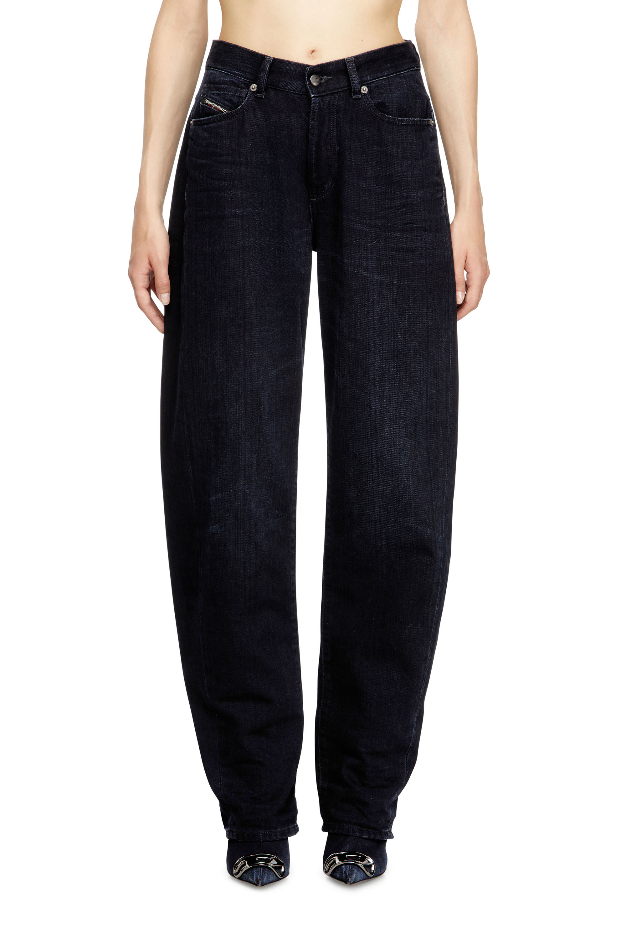 Relaxed Jeans 1974 D-Ellz 09L54, Dark Blue Diesel - Woman's Relaxed Jeans 1974 D-Ellz 09L54, Dark Blue - 3