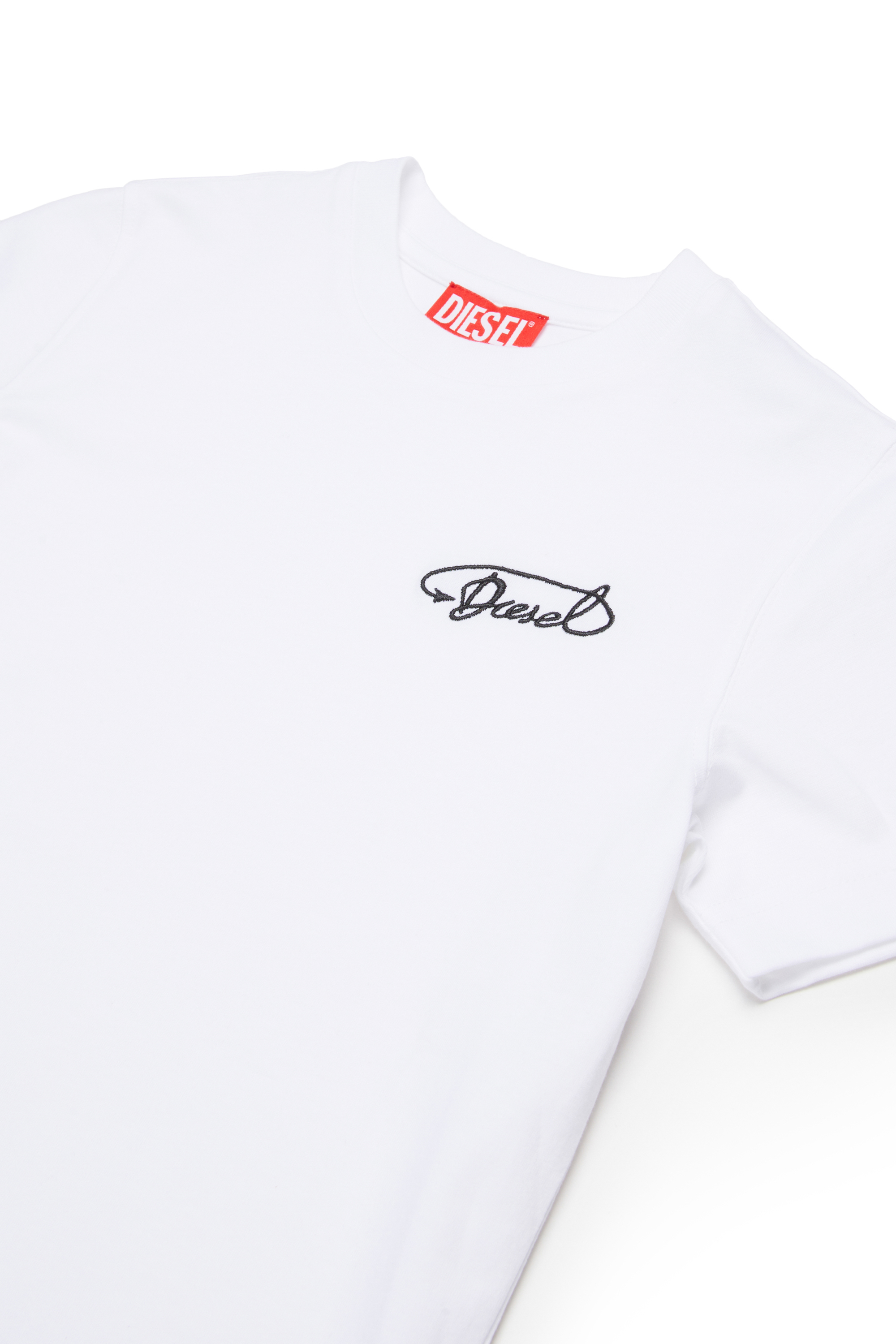 Diesel - TDIEGORL13, Man's Cotton t-shirt with embroidered logo in White - 3